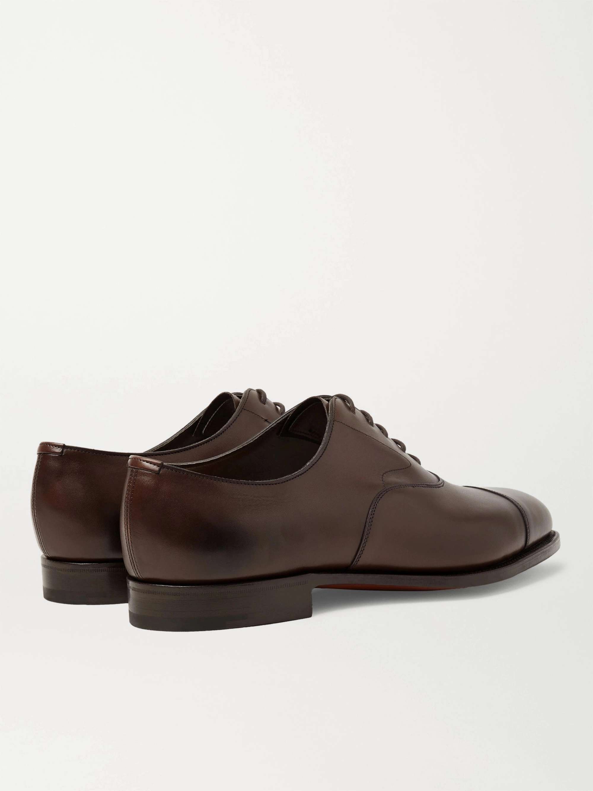 EDWARD GREEN Chelsea Cap-Toe Burnished-Leather Oxford Shoes