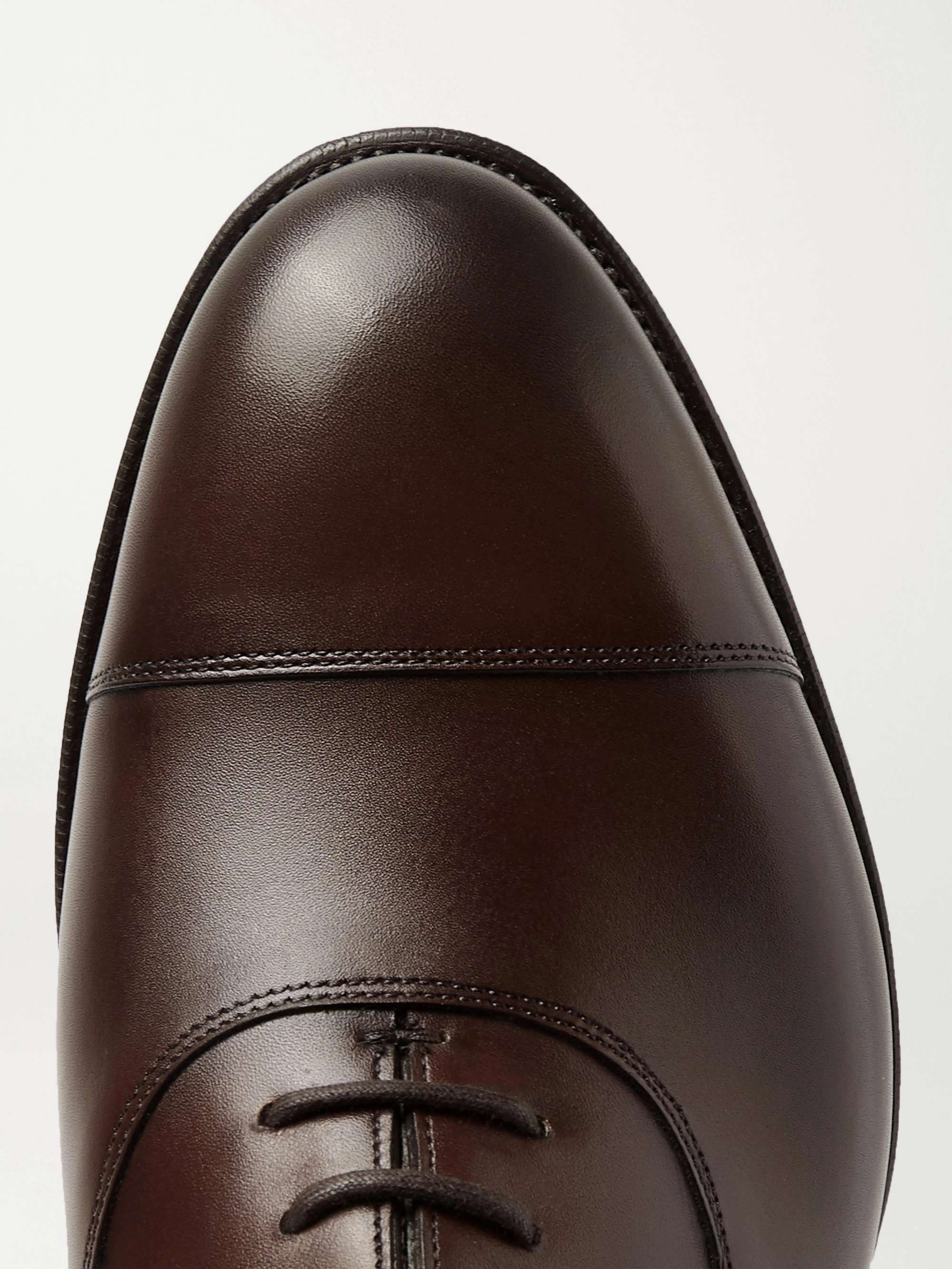 EDWARD GREEN Chelsea Cap-Toe Burnished-Leather Oxford Shoes