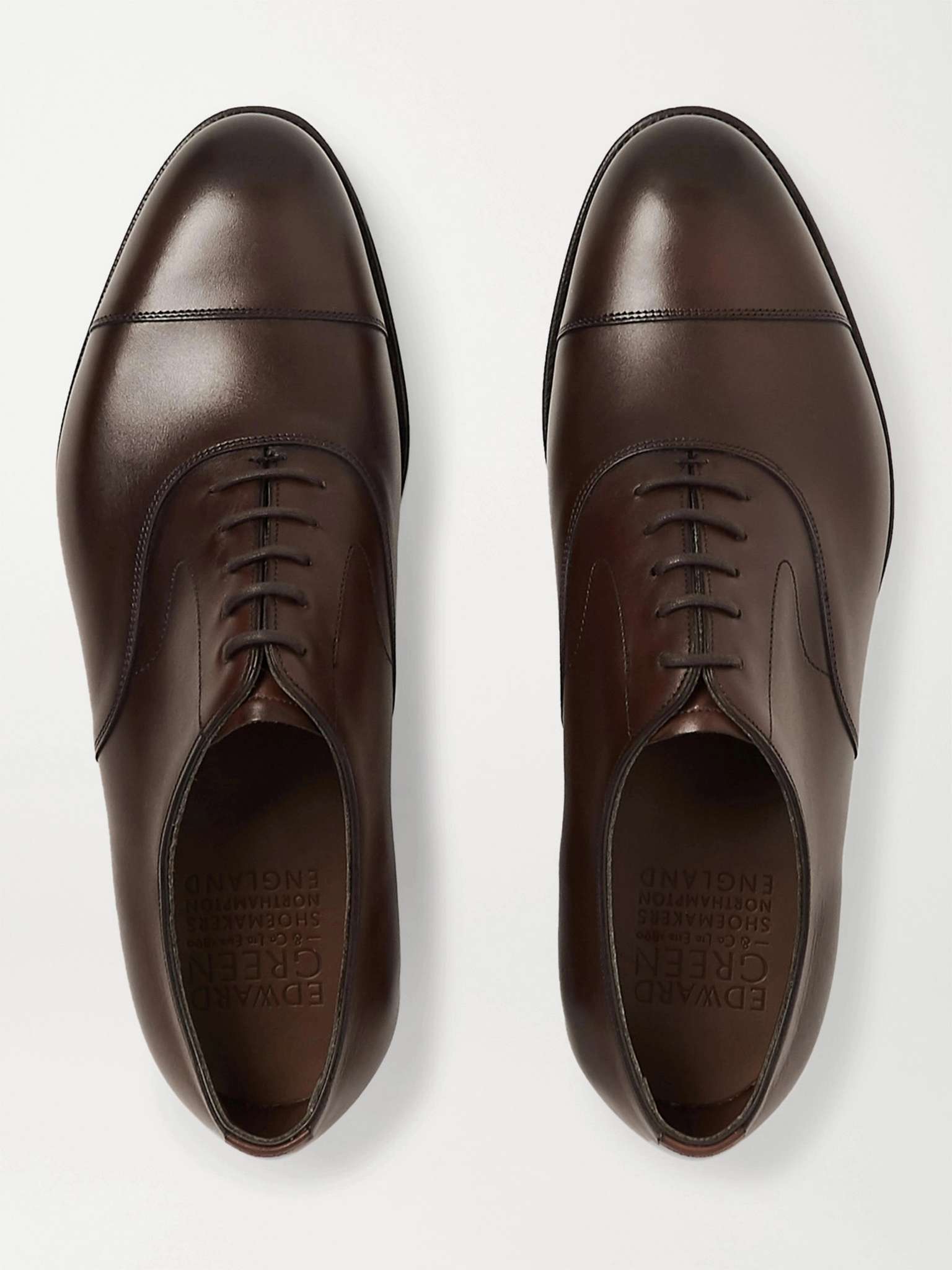 EDWARD GREEN Chelsea Cap-Toe Burnished-Leather Oxford Shoes