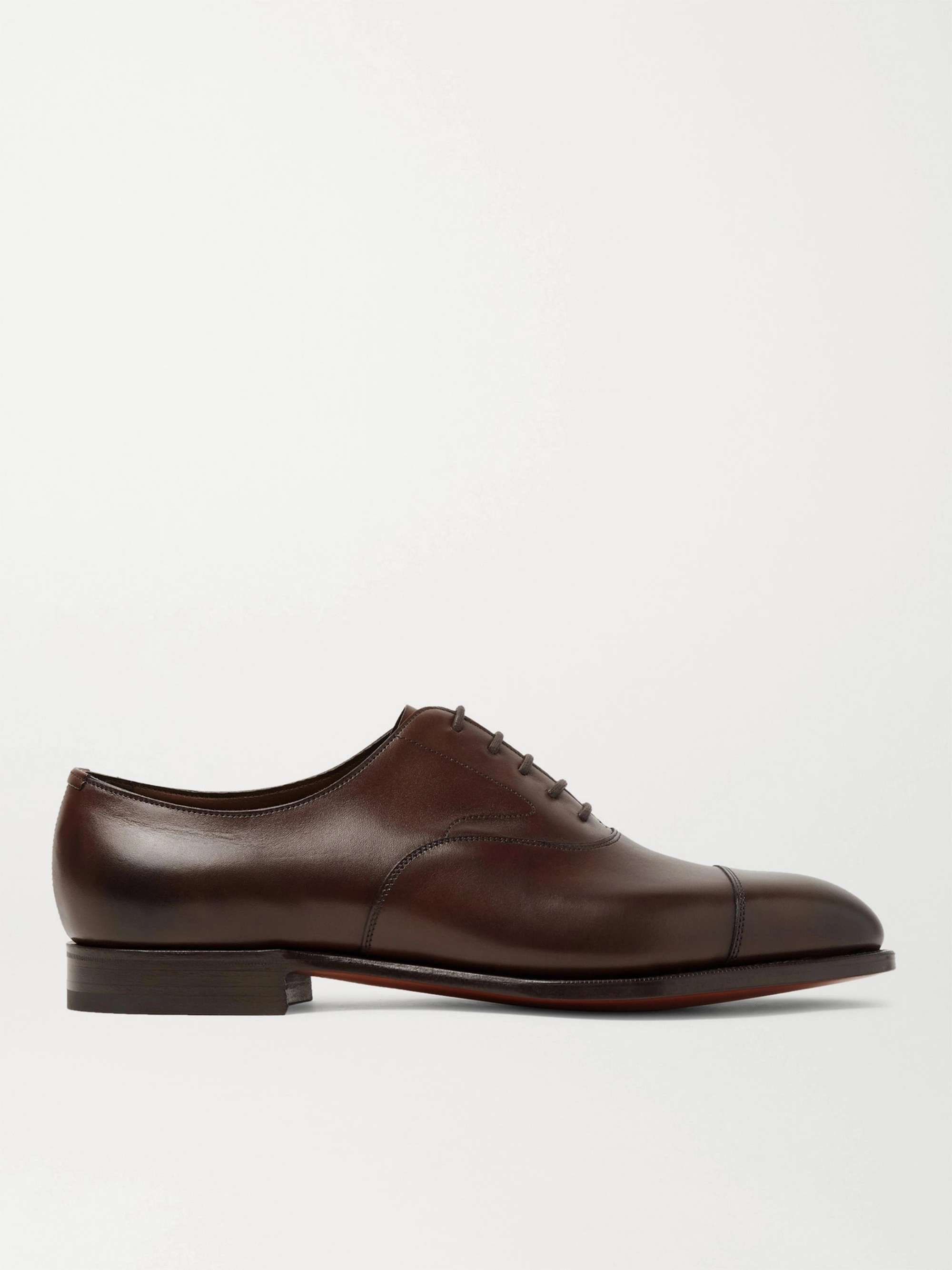 Chelsea Cap-Toe Burnished-Leather Oxford Shoes