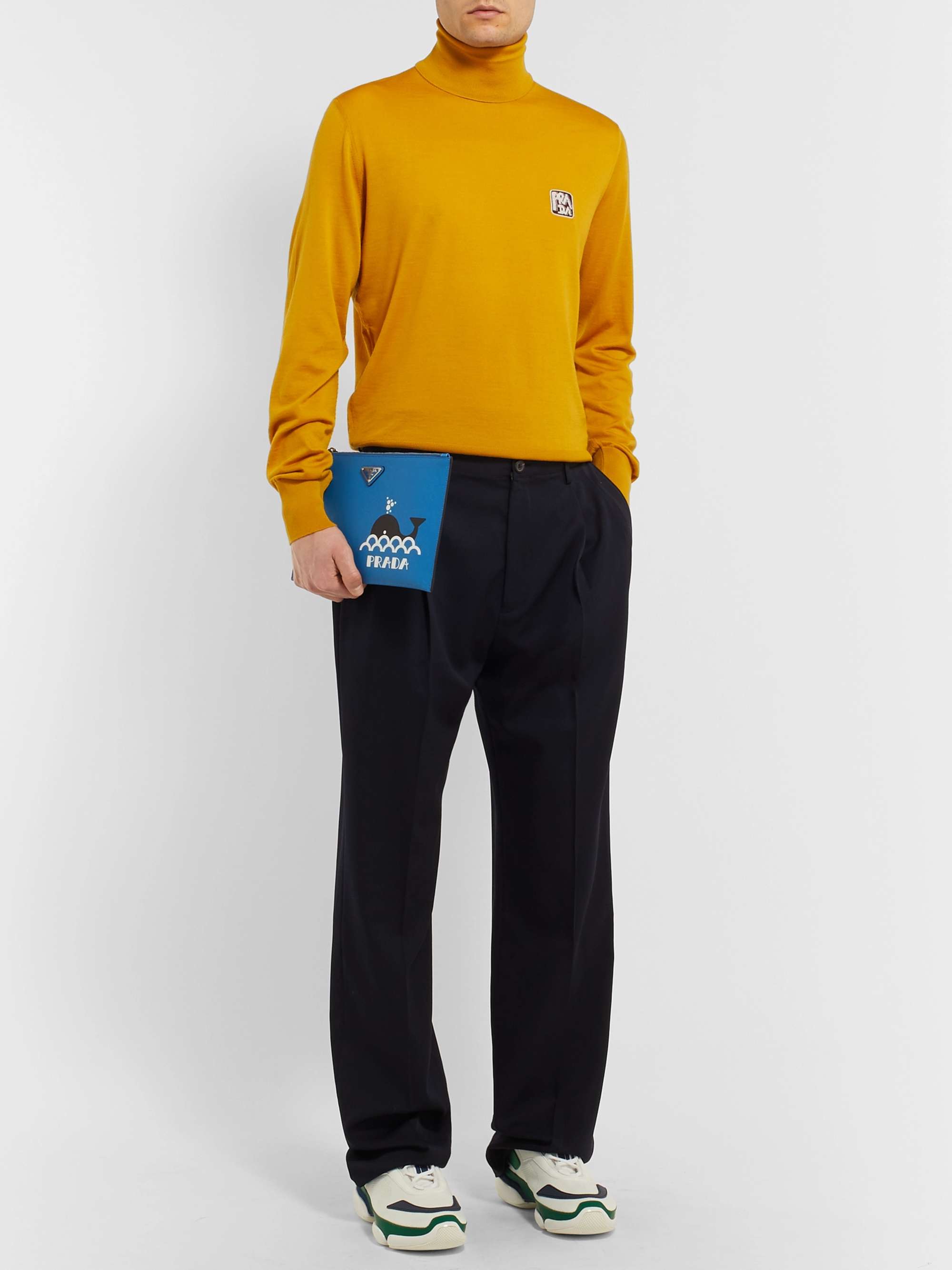 PRADA Printed Saffiano Leather Pouch