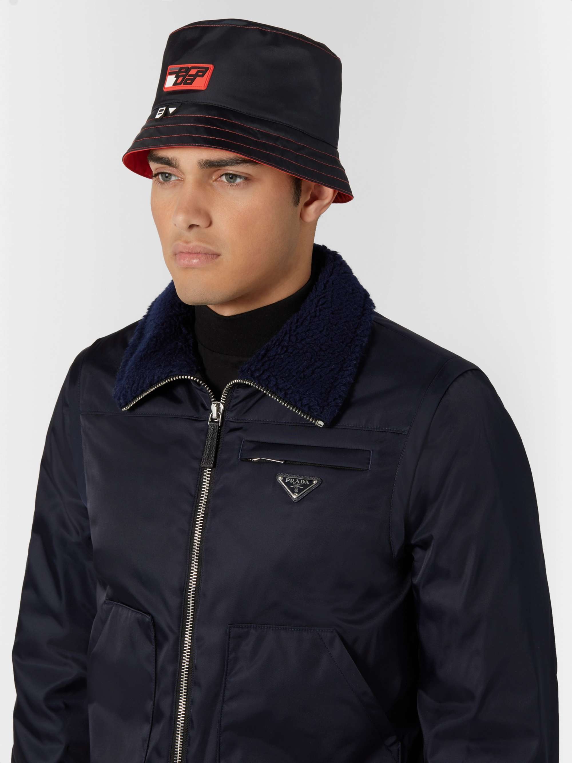 PRADA Logo-Appliquéd Nylon Bucket Hat