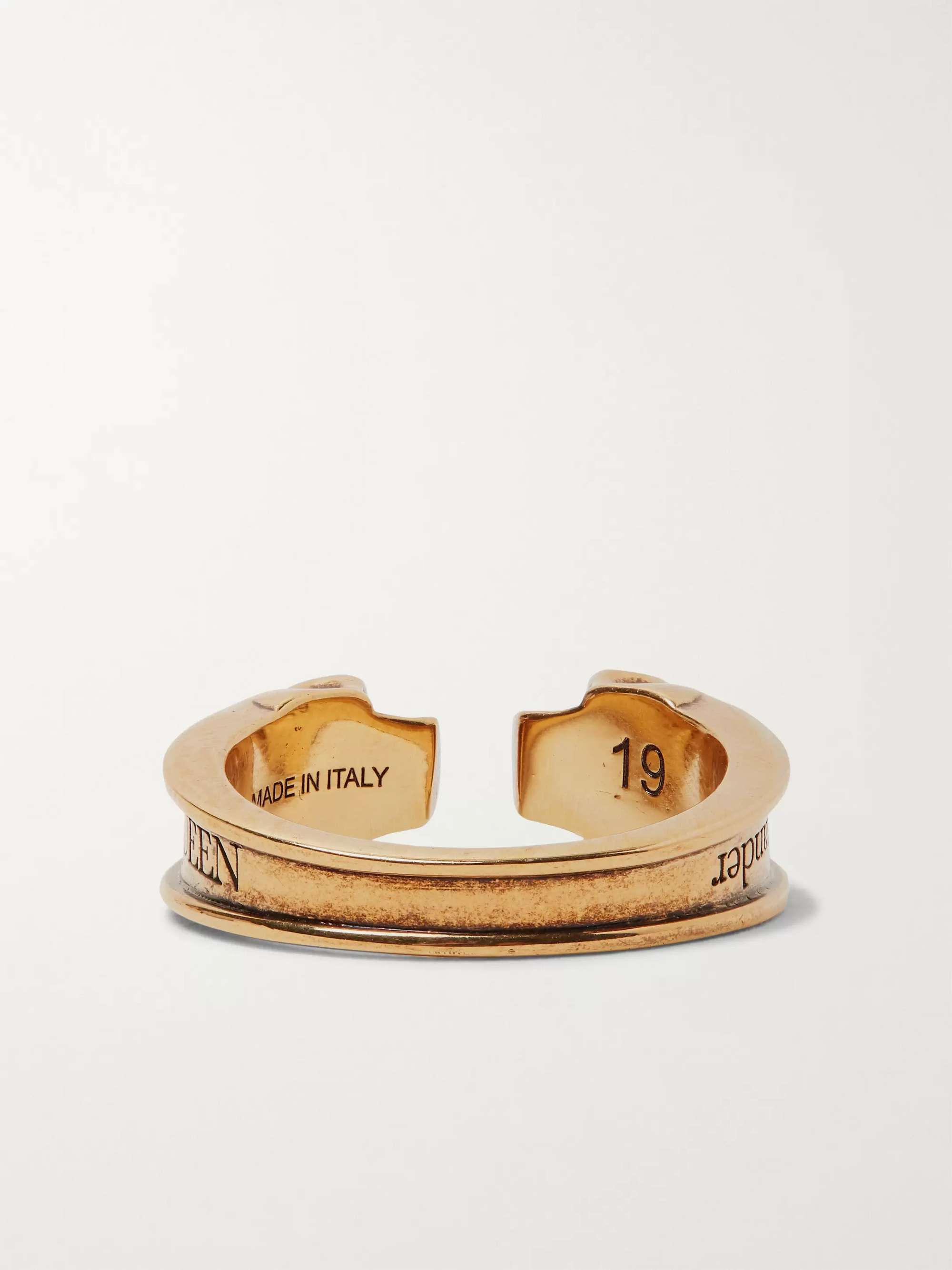 ALEXANDER MCQUEEN Skull Gold-Tone Ring