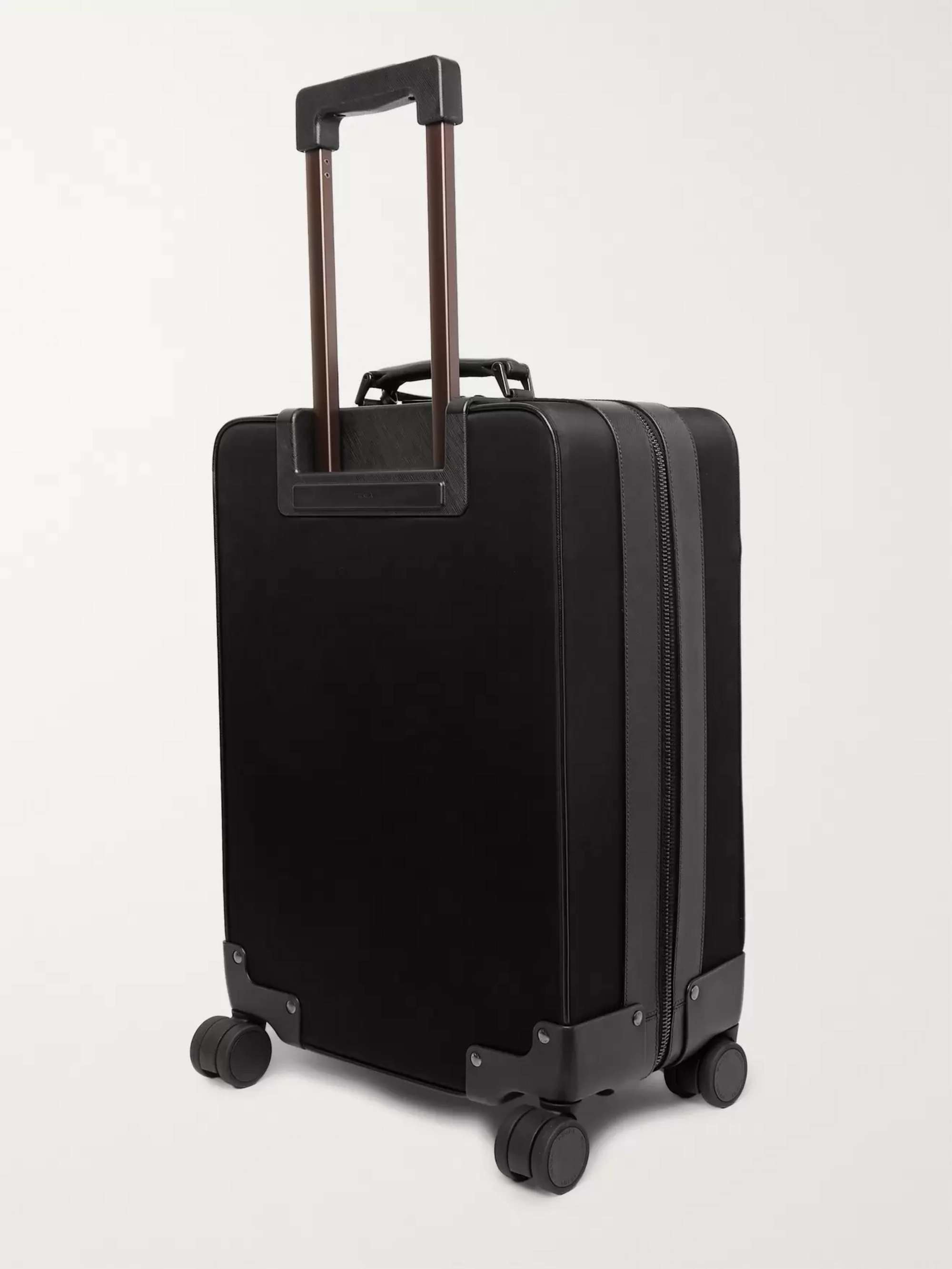 PRADA Leather-Trimmed Canvas Carry-On Suitcase