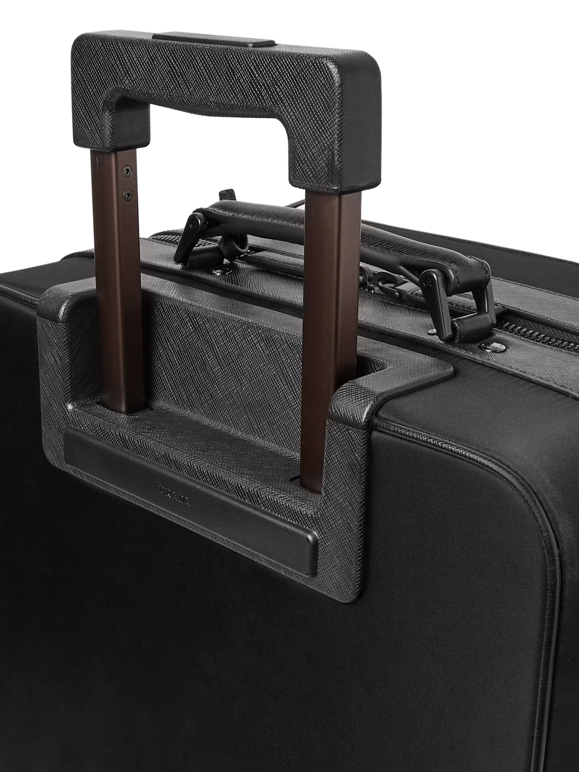 PRADA Leather-Trimmed Canvas Carry-On Suitcase