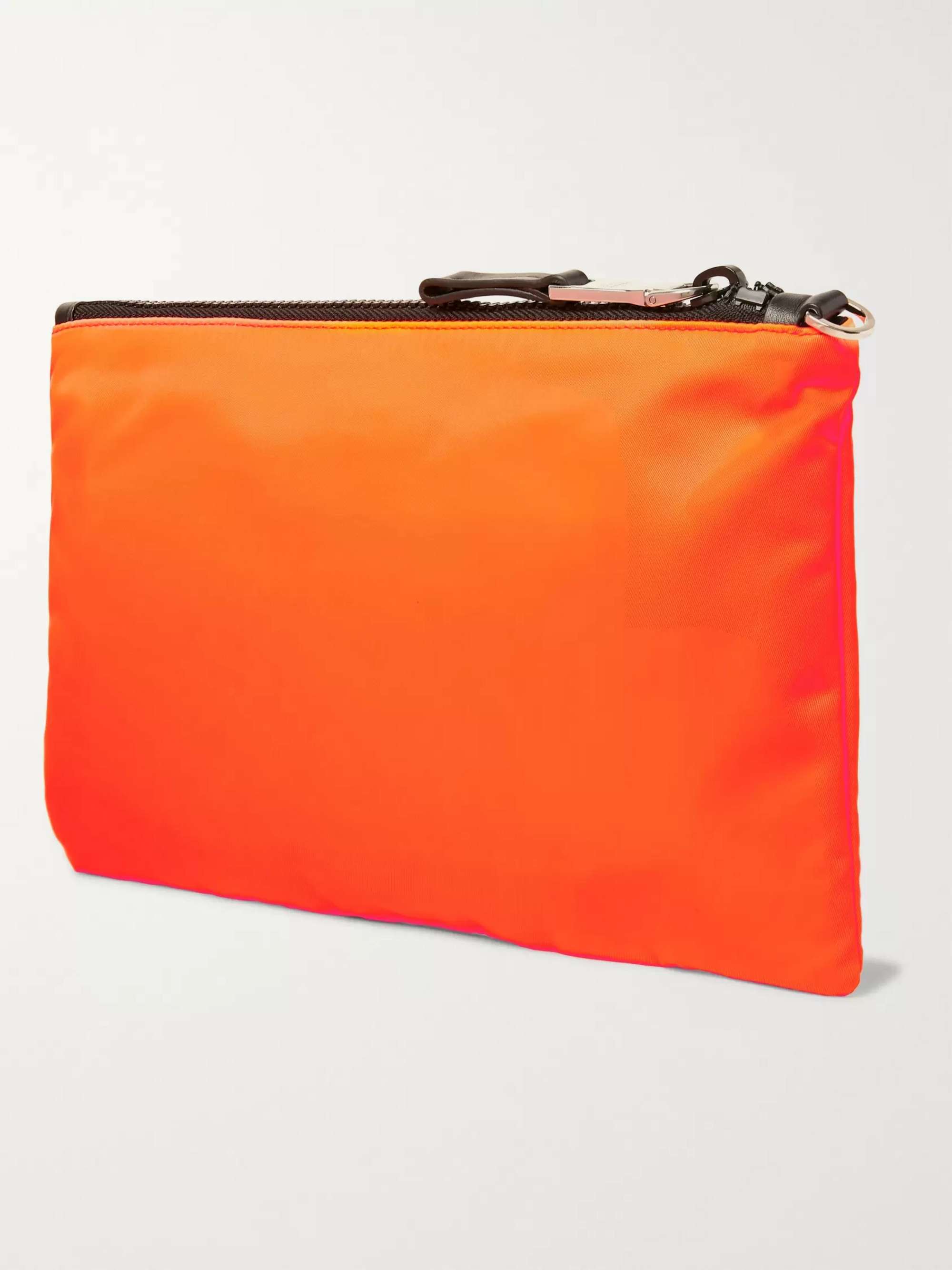 PRADA Logo-Appliquéd Leather-Trimmed Nylon Pouch