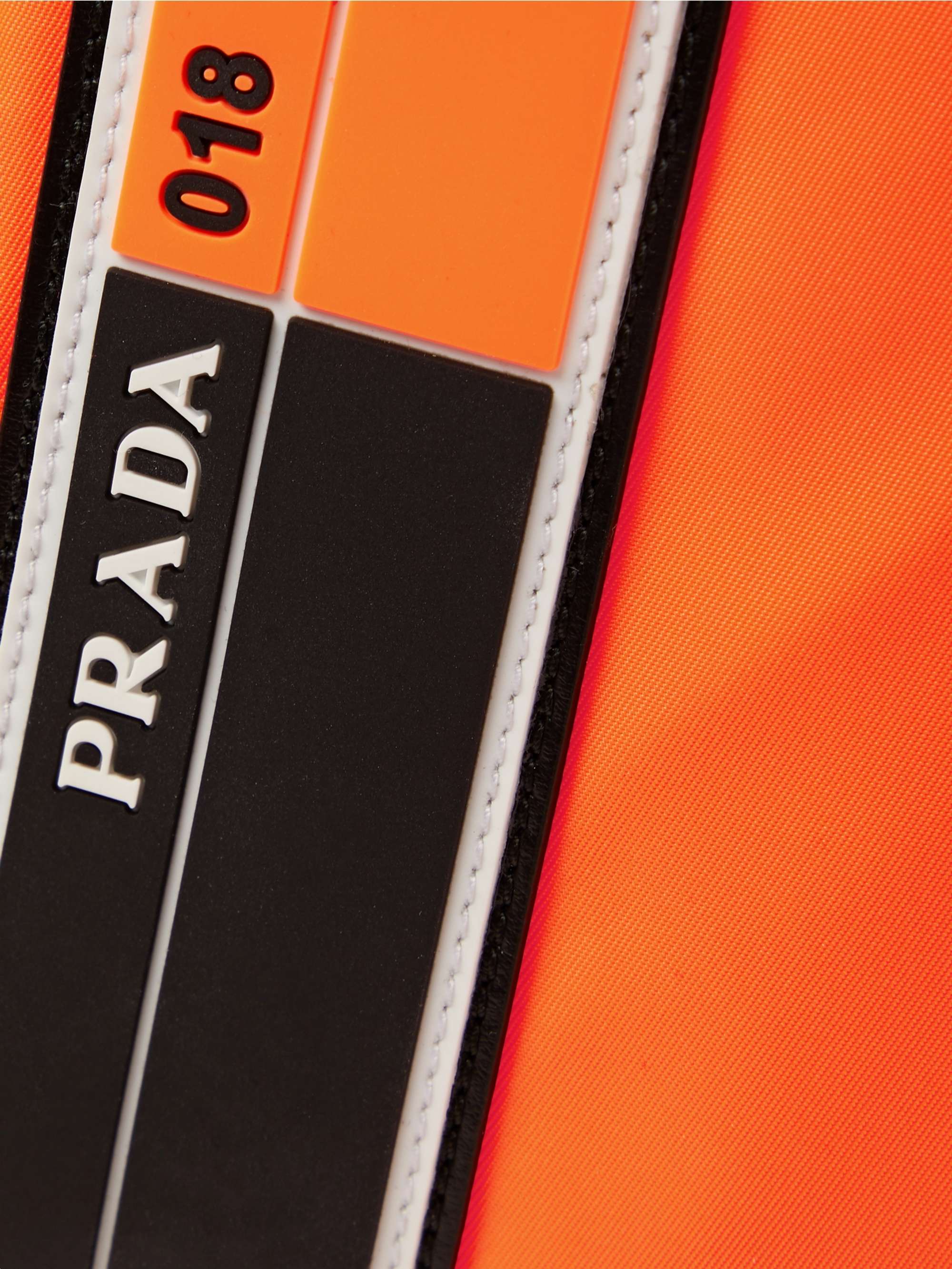 PRADA Logo-Appliquéd Leather-Trimmed Nylon Pouch