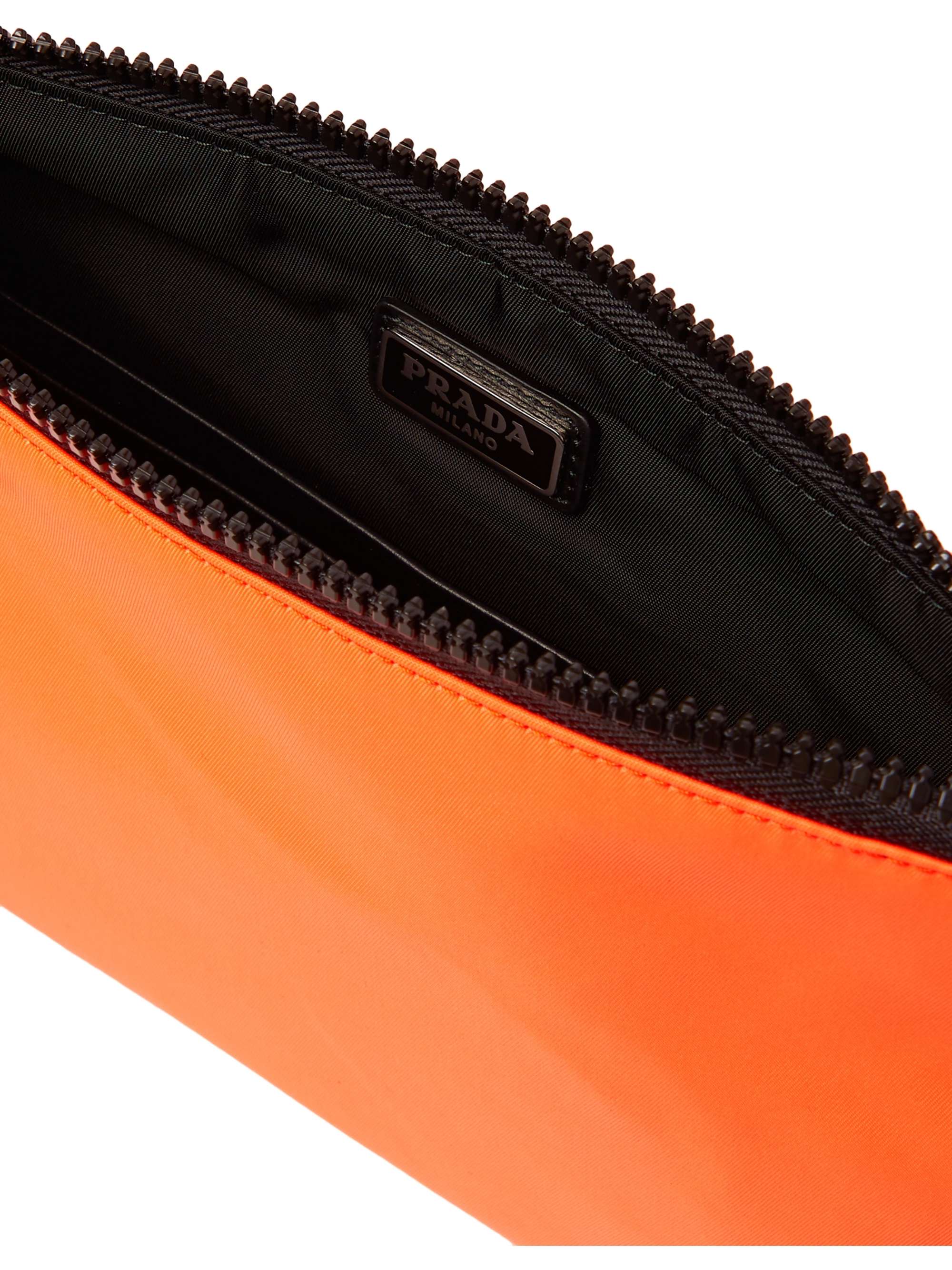 PRADA Logo-Appliquéd Leather-Trimmed Nylon Pouch