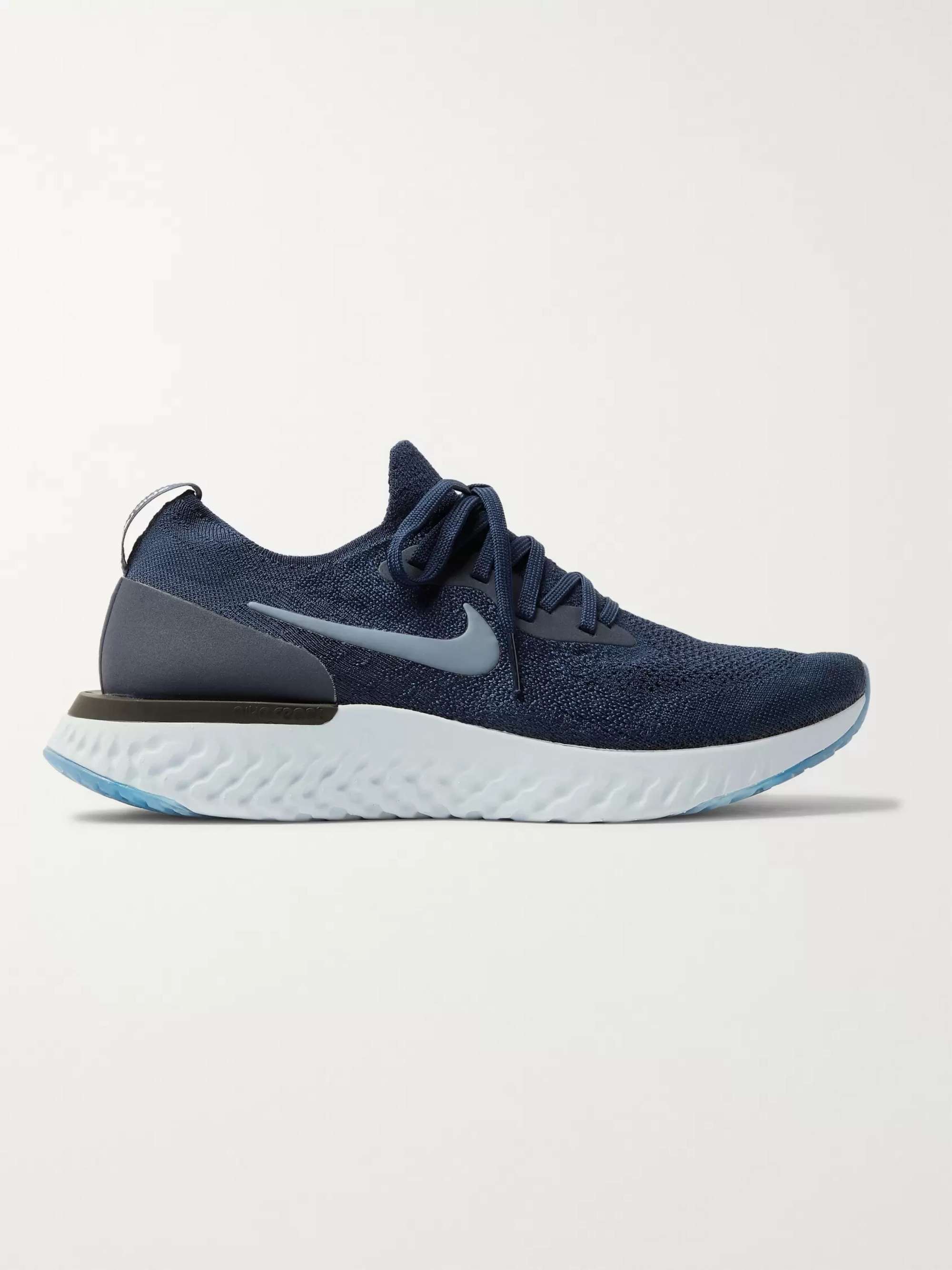 NIKE RUNNING Epic React Rubber-Trimmed Flyknit Sneakers