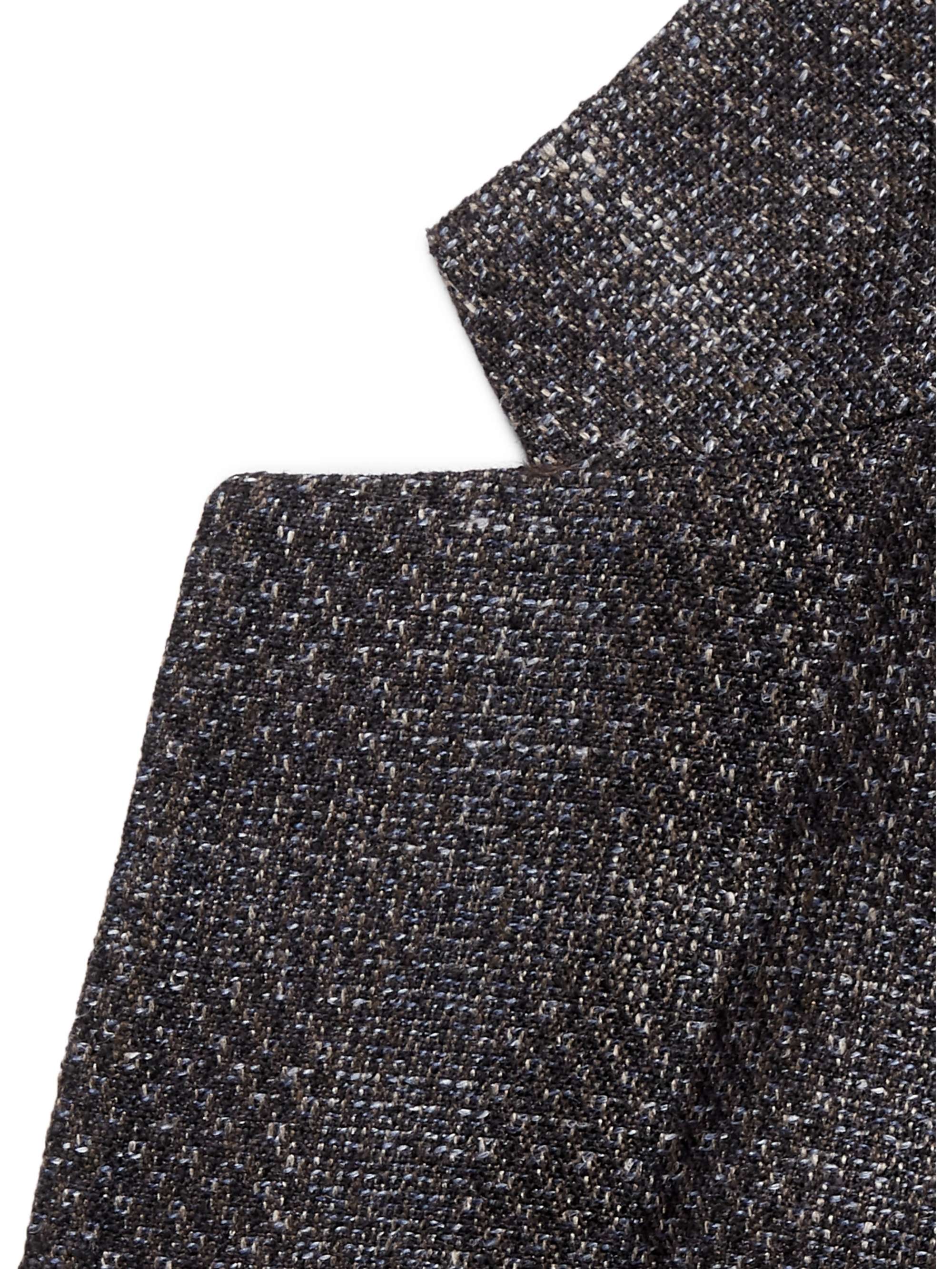 ETRO Grey Checked Wool, Silk and Linen-Blend Blazer