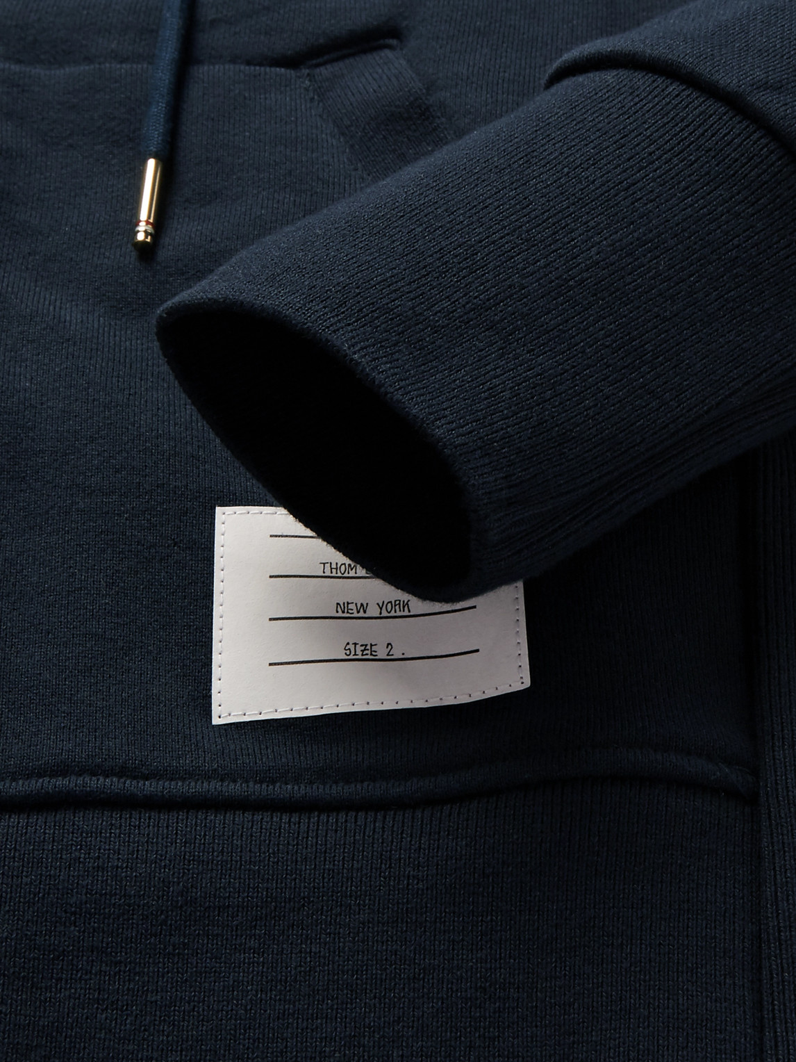 Shop Thom Browne Slim-fit Striped Loopback Cotton-jersey Zip-up Hoodie In Blue