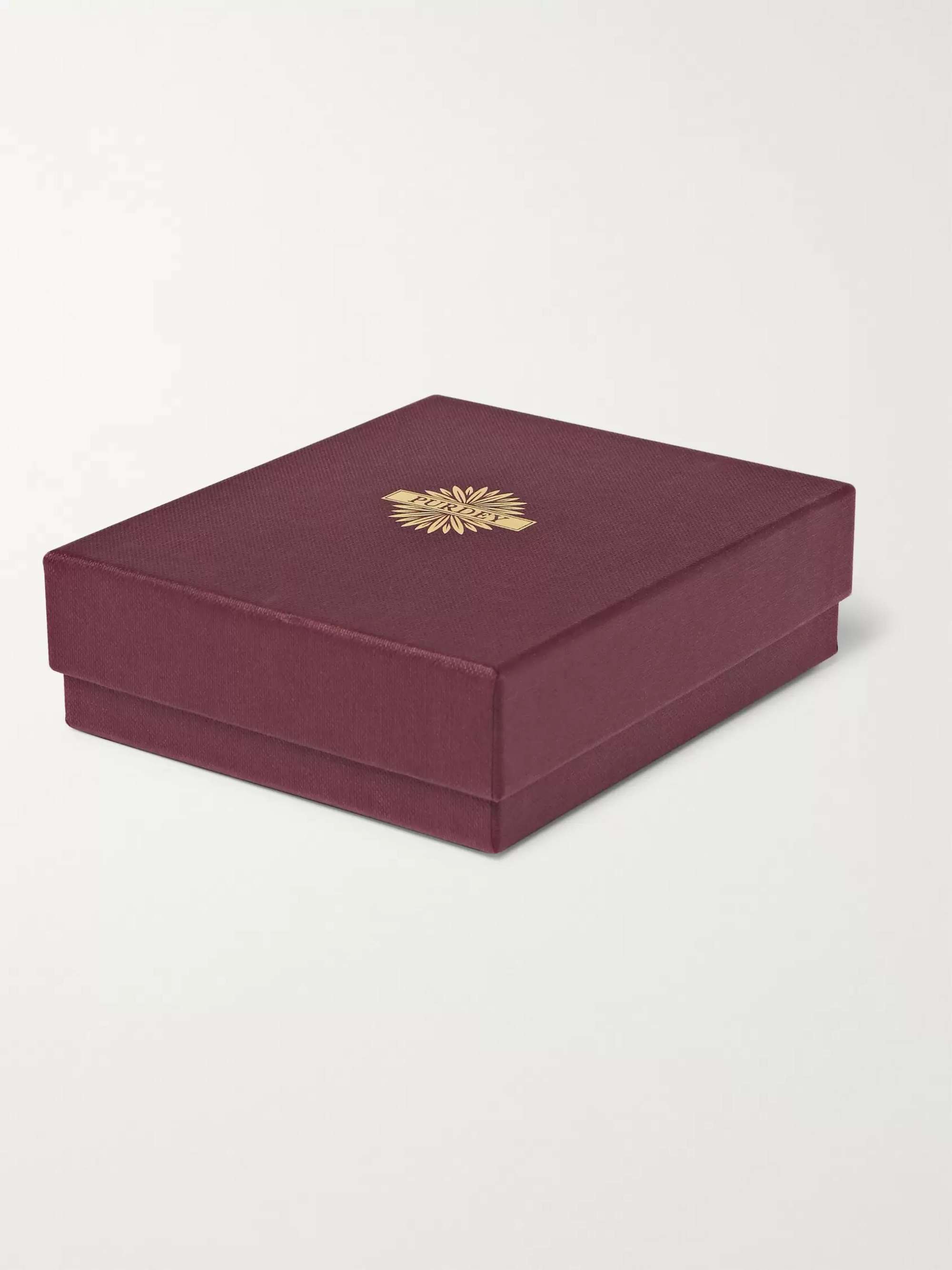 PURDEY Leather and Stainless Steel Flask