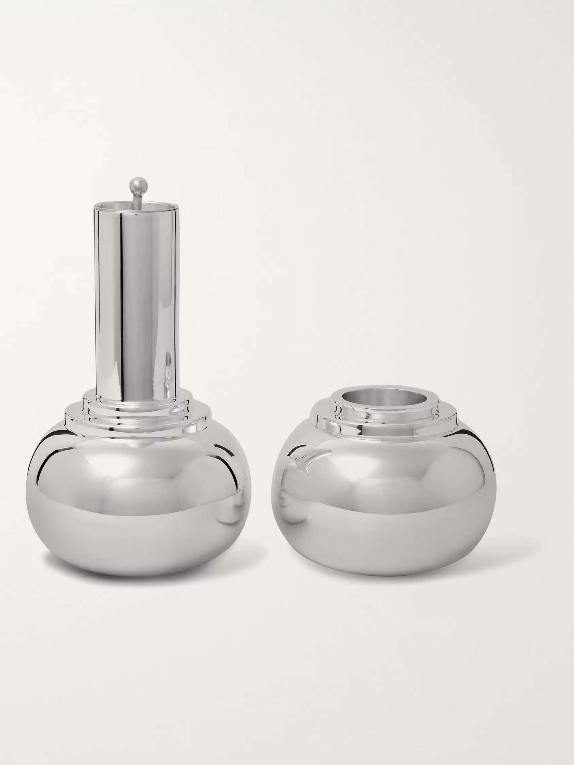 ASPREY Dumbbell Sterling Silver Cocktail Shaker