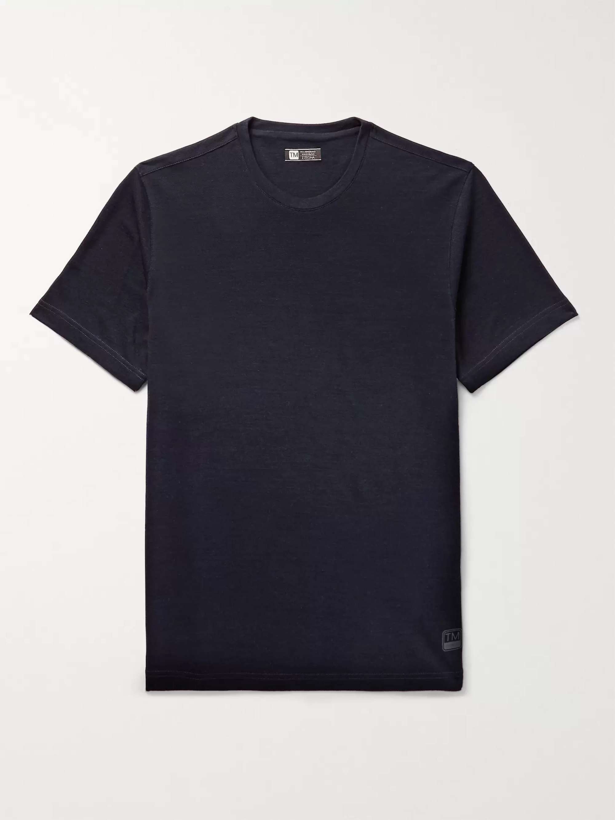 Z ZEGNA TECHMERINO Wool-Piqué T-Shirt