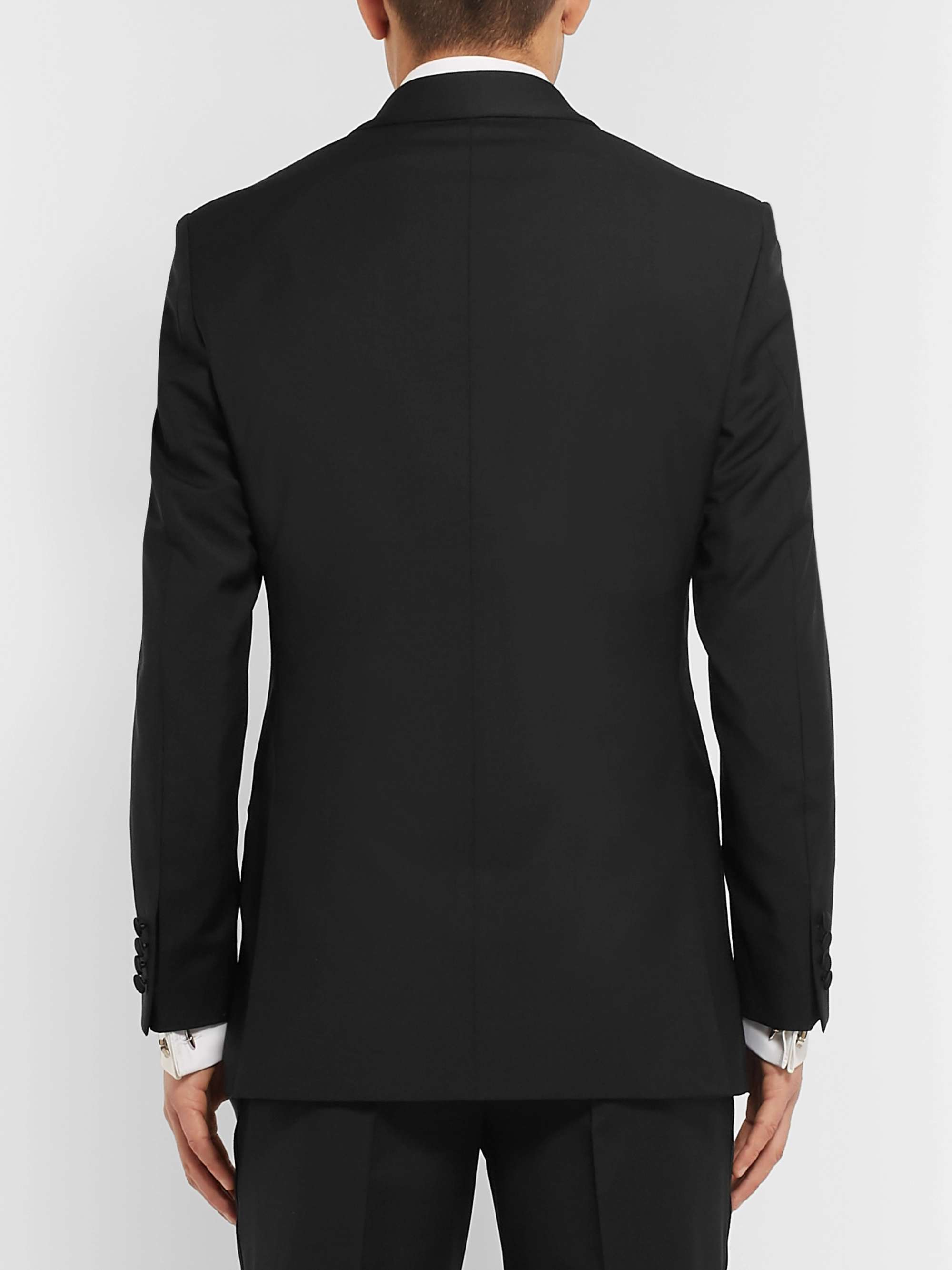 RICHARD JAMES Black Slim-Fit Wool and Mohair-Blend Tuxedo Jacket for ...