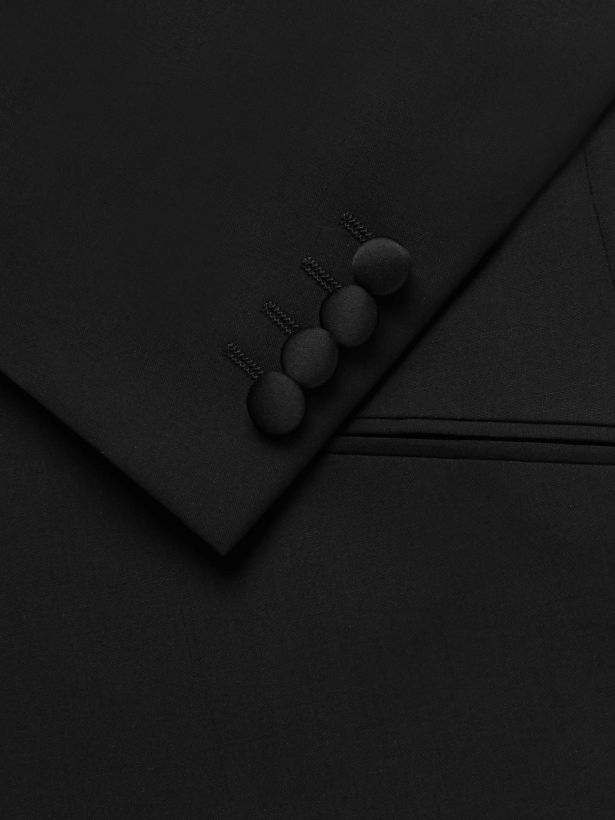 RICHARD JAMES Black Slim-Fit Wool and Mohair-Blend Tuxedo Jacket