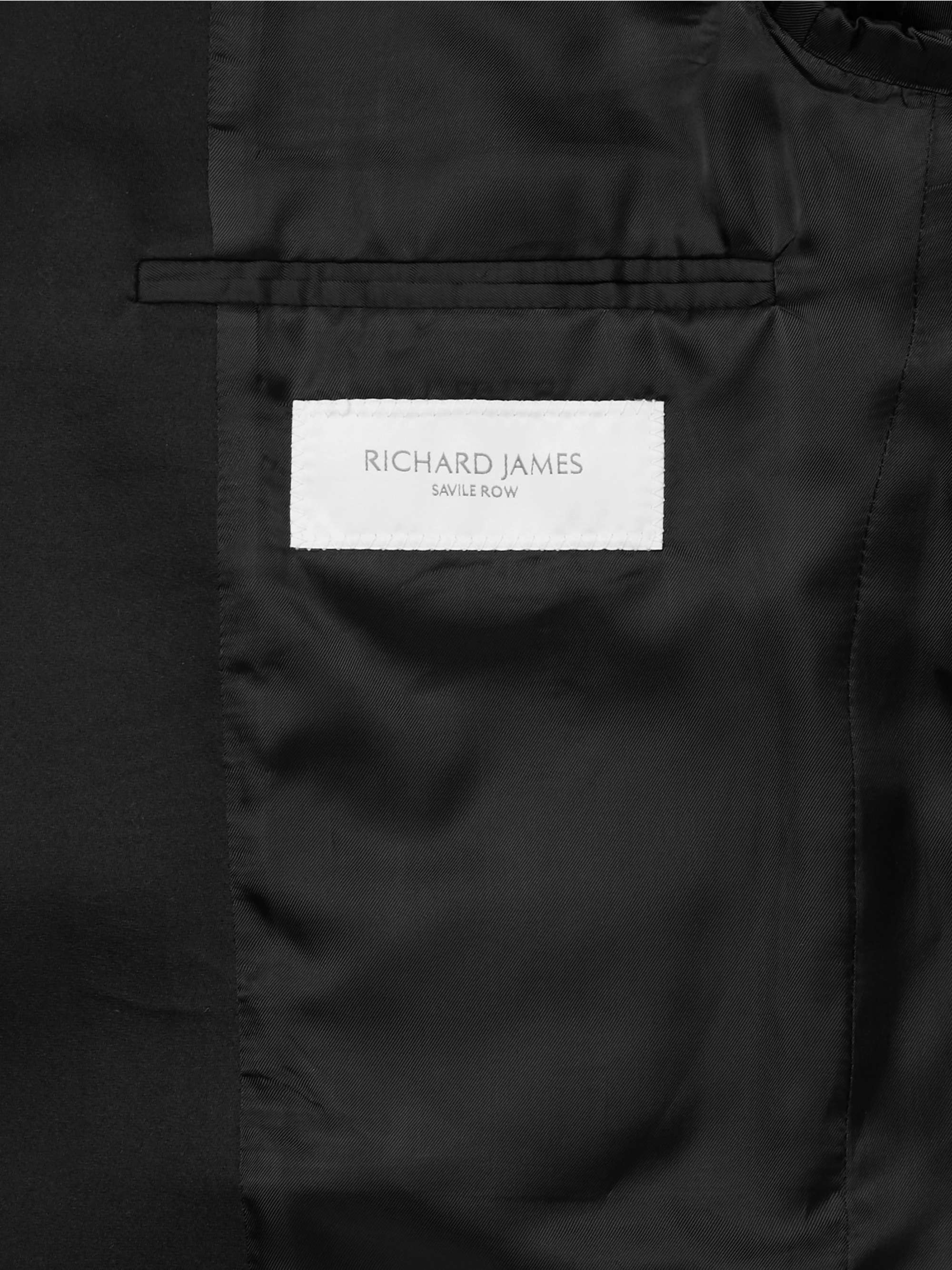 RICHARD JAMES Black Slim-Fit Wool and Mohair-Blend Tuxedo Jacket