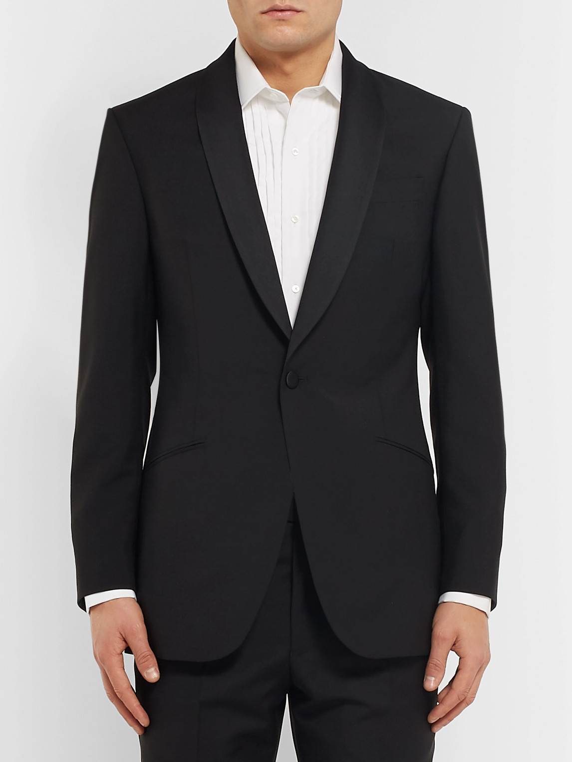 Shop Richard James Black Slim-fit Wool And Mohair-blend Tuxedo Jacket