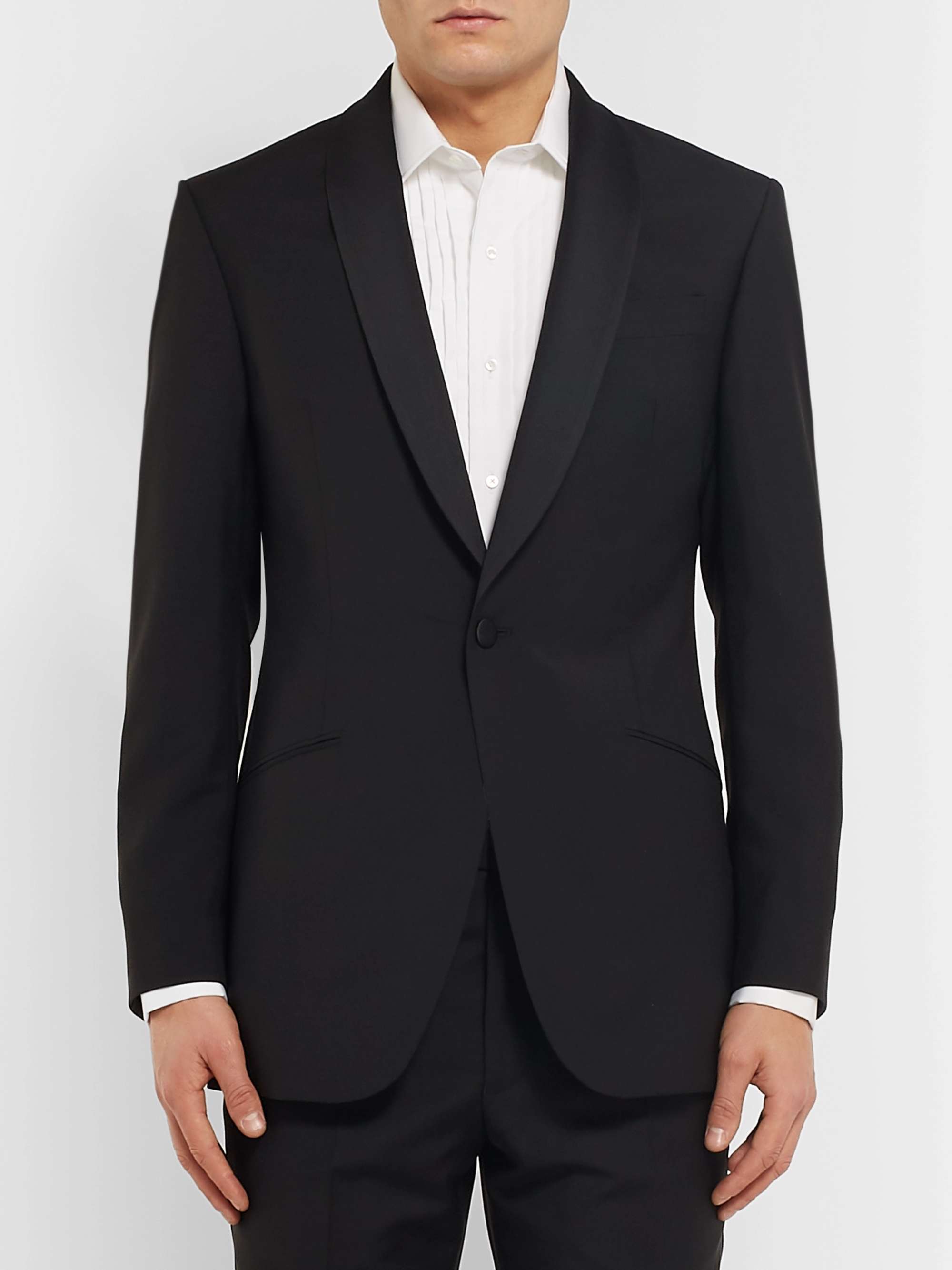RICHARD JAMES Black Slim-Fit Wool and Mohair-Blend Tuxedo Jacket