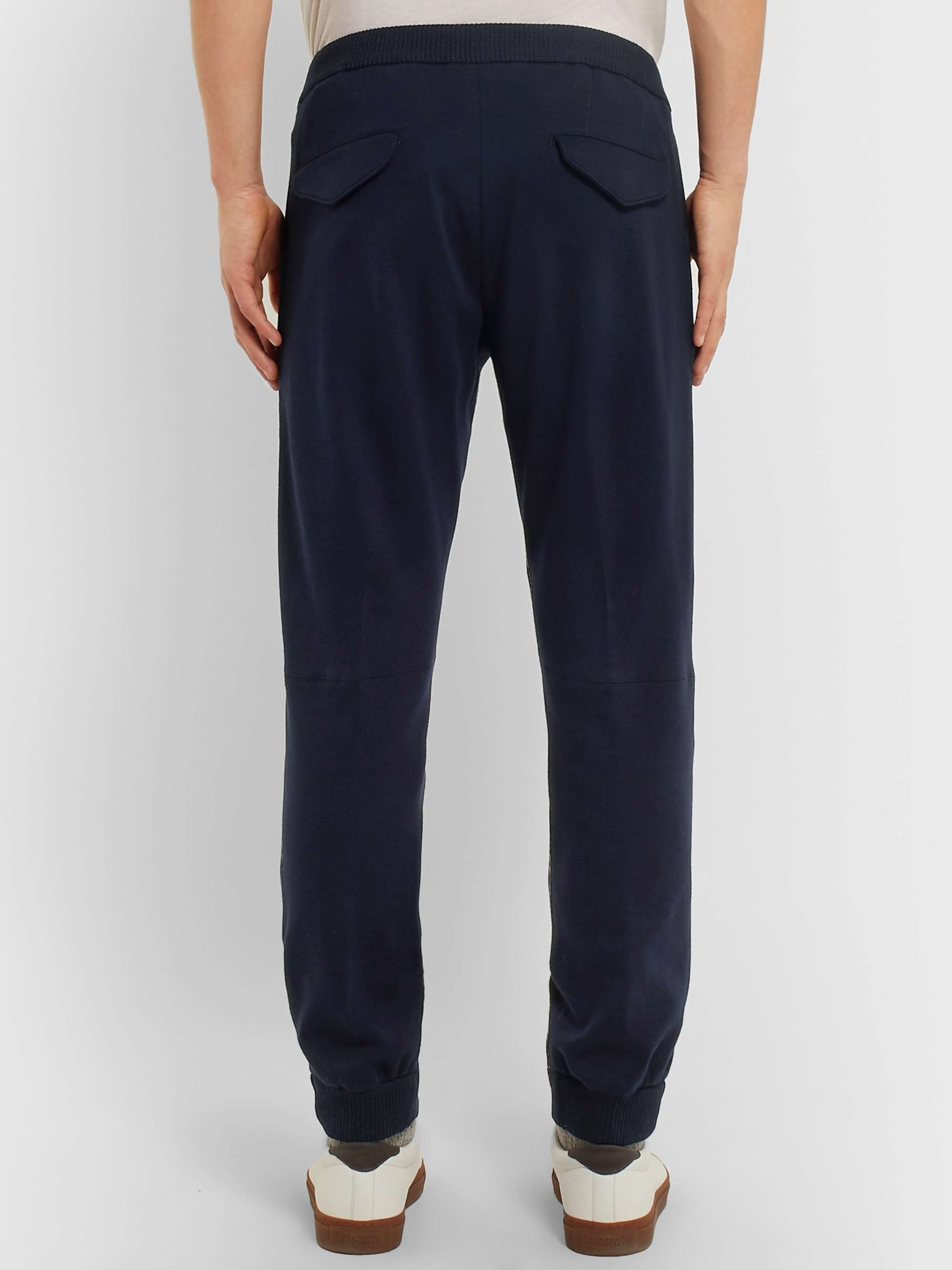 ZEGNA Tapered Cotton and Silk-Blend Jersey Sweatpants