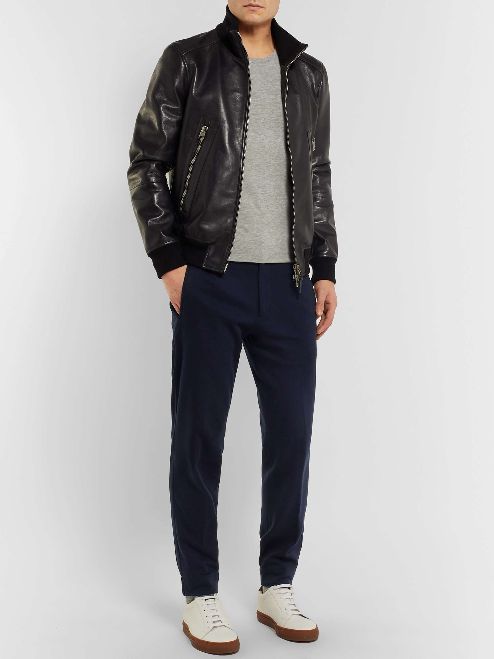 ZEGNA Tapered Cotton and Silk-Blend Jersey Sweatpants
