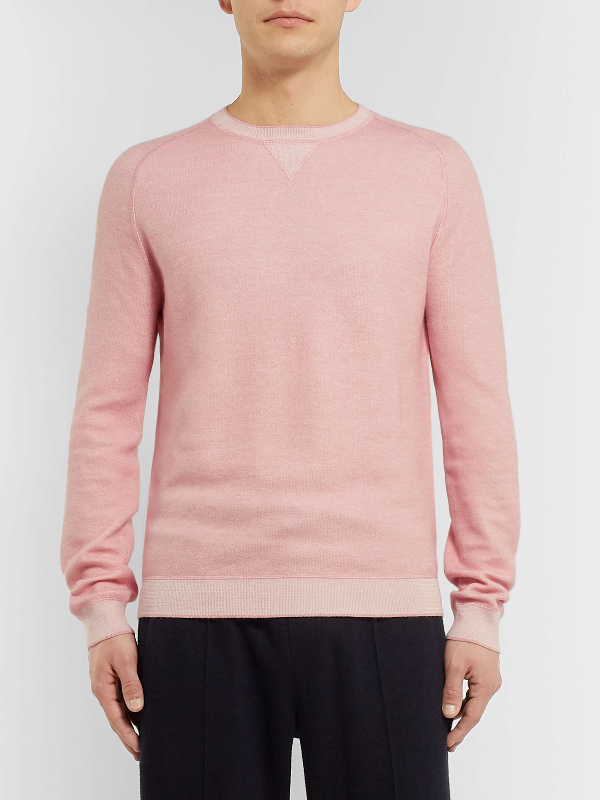ZEGNA Waffle-Knit Mélange Cotton, Cashmere, Silk and Linen-Blend Sweater