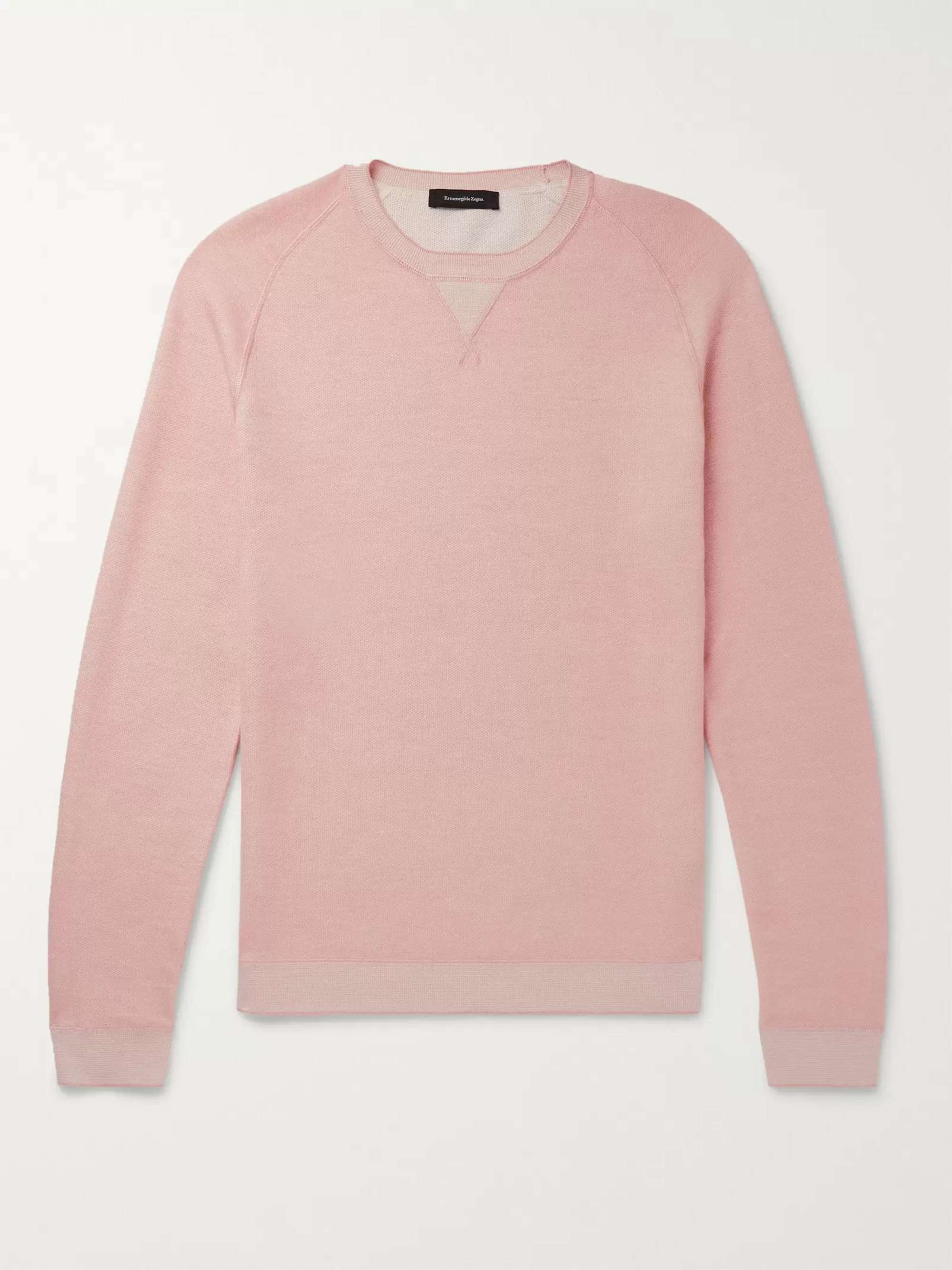 ZEGNA Waffle-Knit Mélange Cotton, Cashmere, Silk and Linen-Blend Sweater