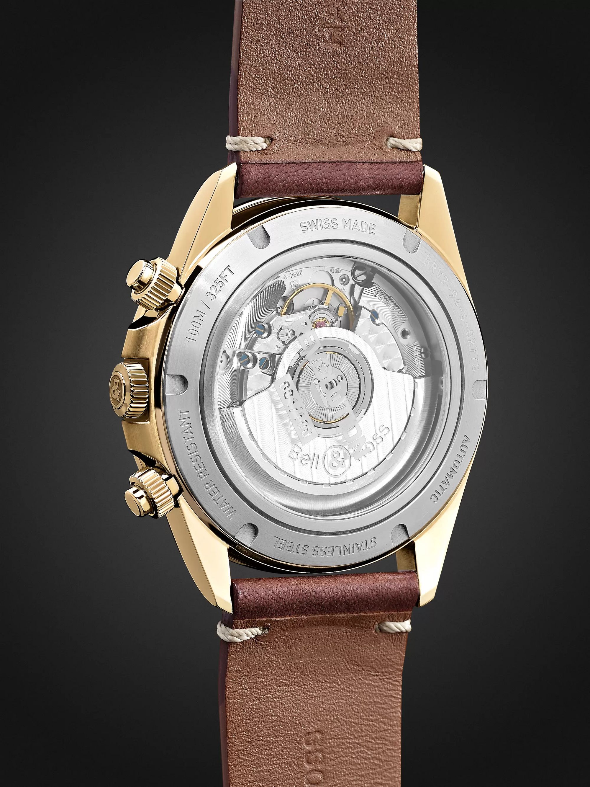 BELL & ROSS BR V2-94 Bellytanker 'El Mirage' The Rake x Revolution Limited Edition Automatic Chronograph 41mm Bronze and Leather Watch, Ref. No. BRV294-RR-BR/SCA