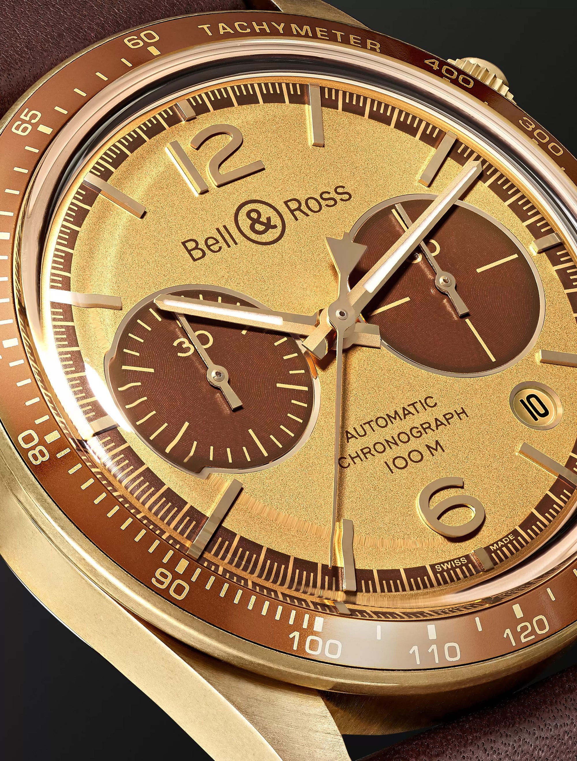 BELL & ROSS BR V2-94 Bellytanker 'El Mirage' The Rake x Revolution Limited Edition Automatic Chronograph 41mm Bronze and Leather Watch, Ref. No. BRV294-RR-BR/SCA