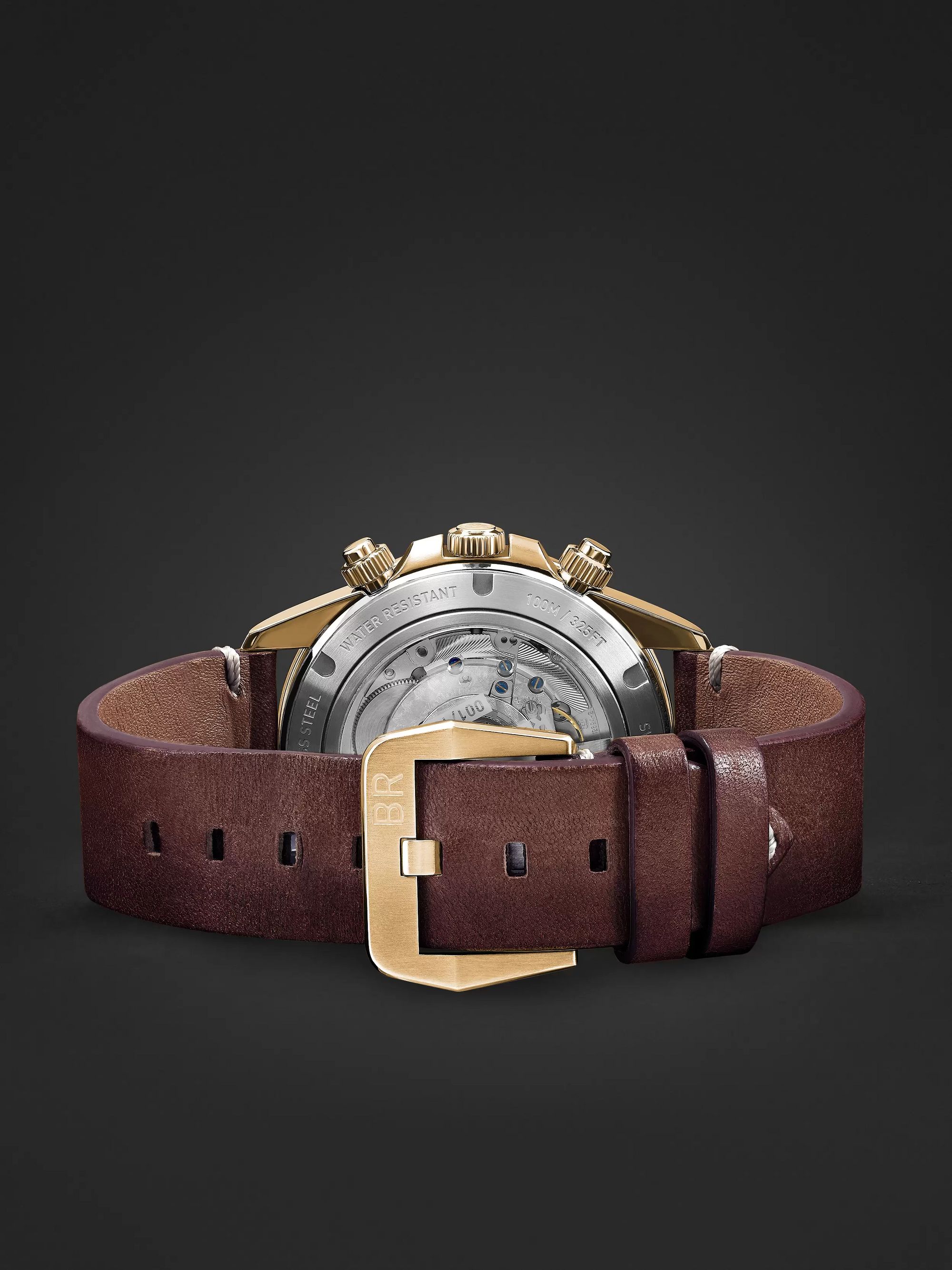 BELL & ROSS BR V2-94 Bellytanker 'El Mirage' The Rake x Revolution Limited Edition Automatic Chronograph 41mm Bronze and Leather Watch, Ref. No. BRV294-RR-BR/SCA