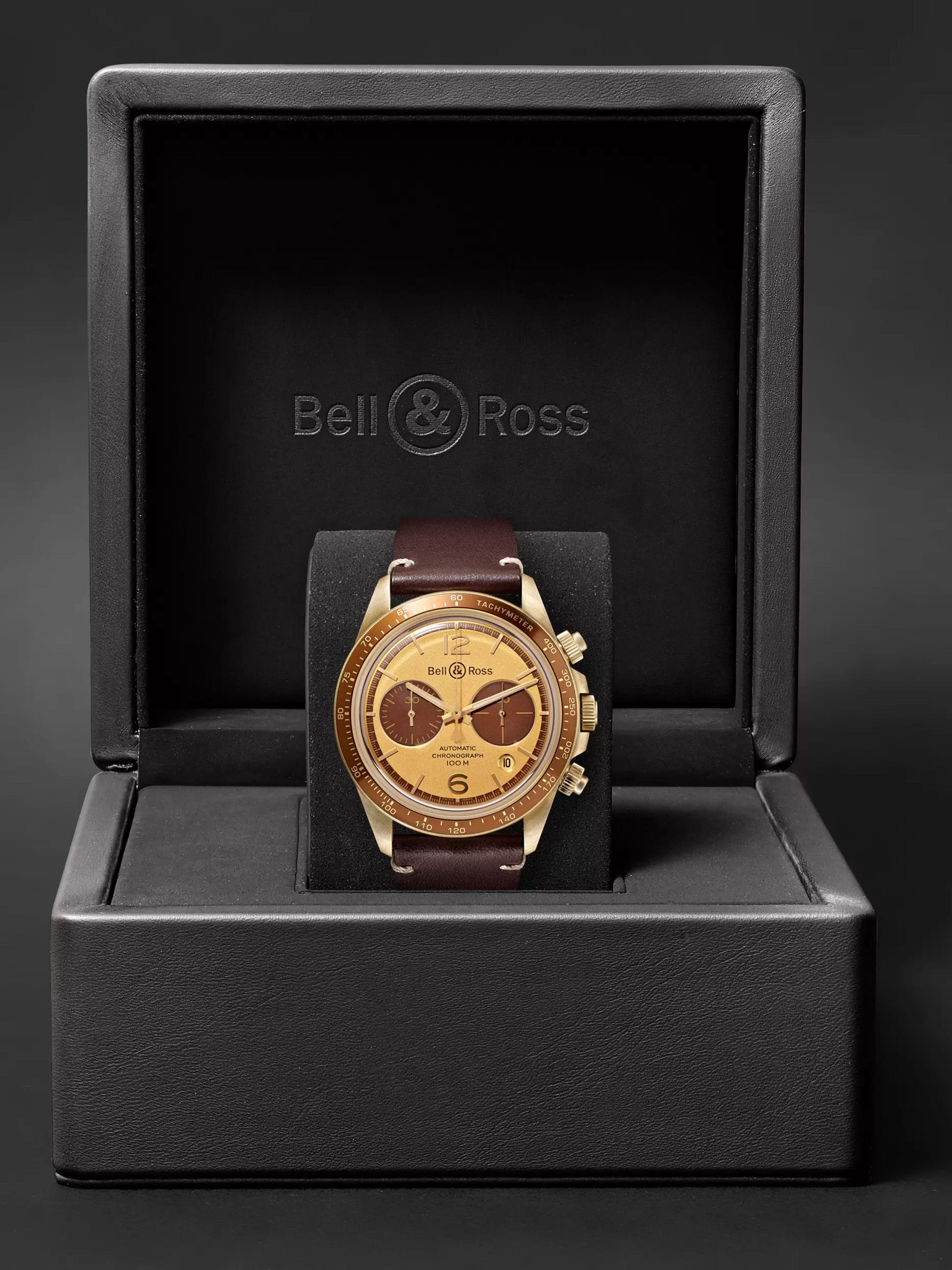 BELL & ROSS BR V2-94 Bellytanker 'El Mirage' The Rake x Revolution Limited Edition Automatic Chronograph 41mm Bronze and Leather Watch, Ref. No. BRV294-RR-BR/SCA