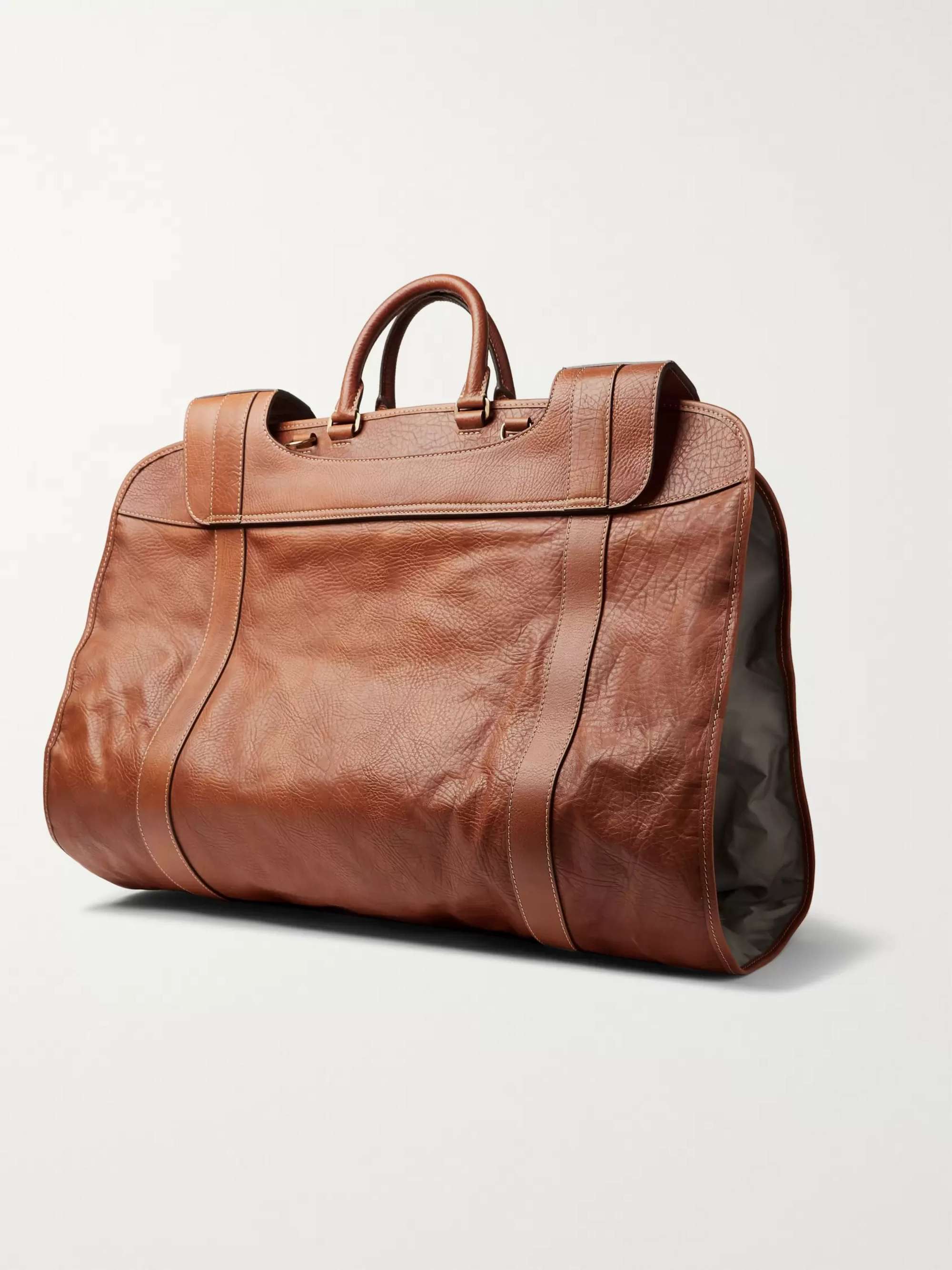 BRUNELLO CUCINELLI Full-Grain Leather Garment Bag