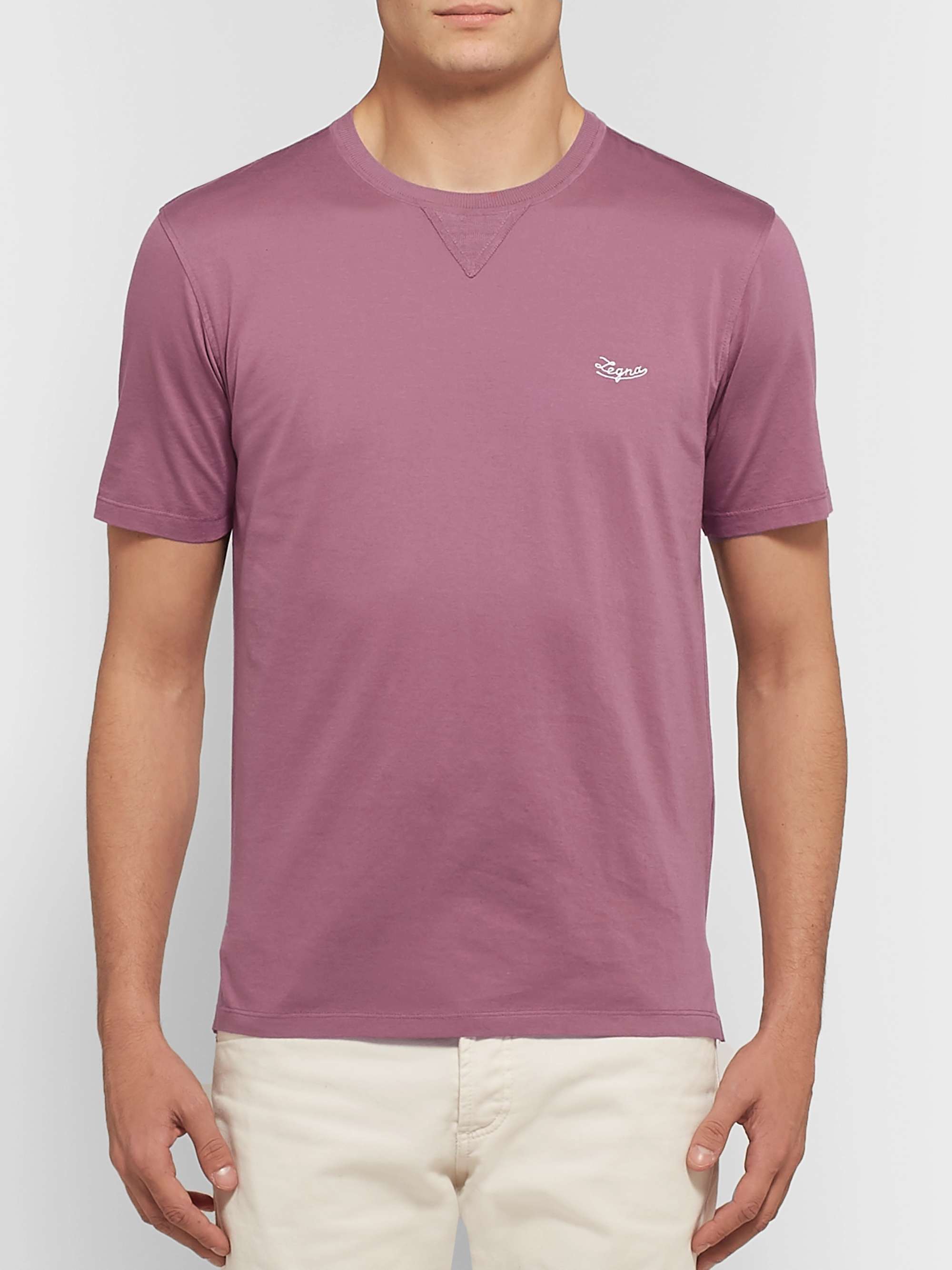ZEGNA Logo-Embroidered Cotton-Jersey T-Shirt
