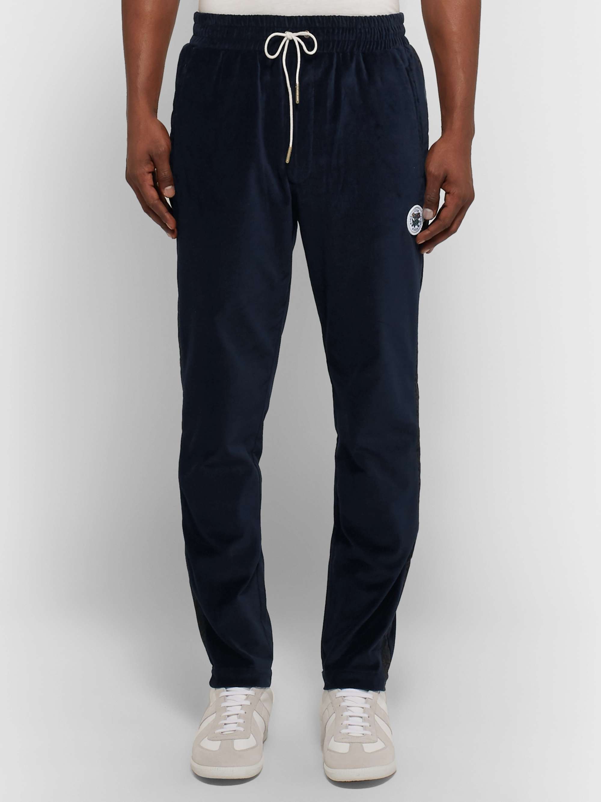 AIMÉ LEON DORE Slim-Fit Cotton-Velvet Drawstring Track Pants