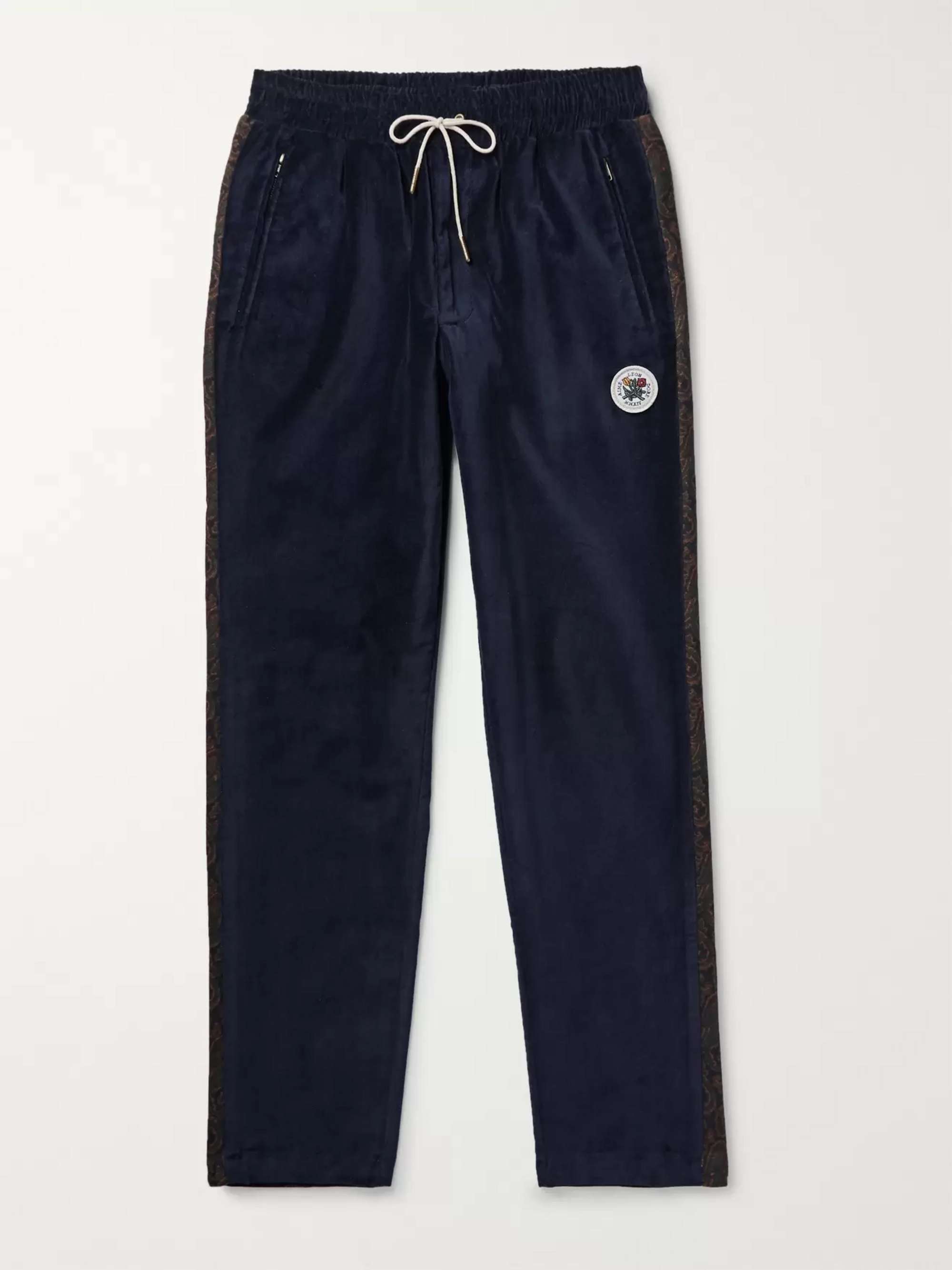 AIMÉ LEON DORE Slim-Fit Cotton-Velvet Drawstring Track Pants