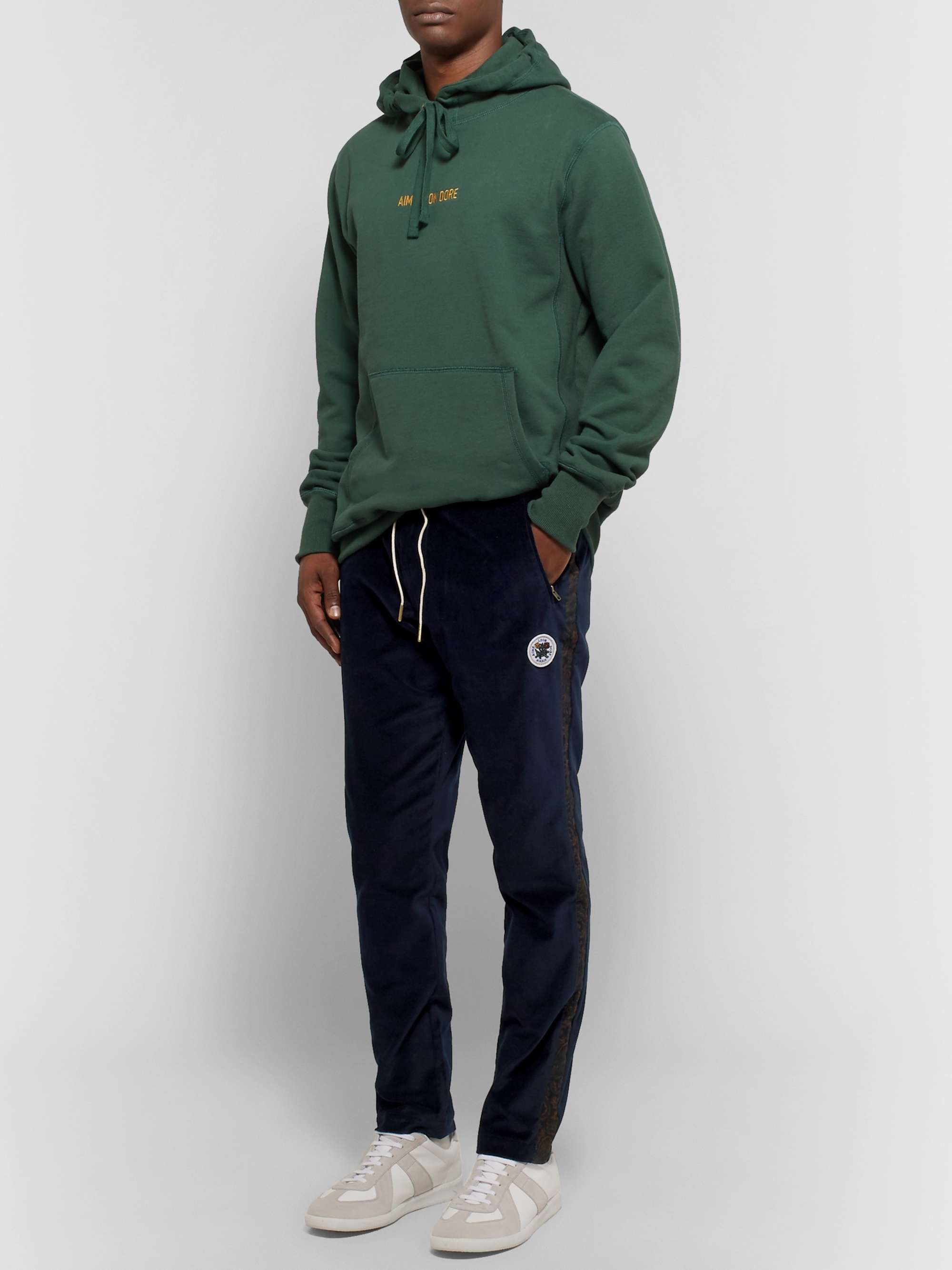 AIMÉ LEON DORE Slim-Fit Cotton-Velvet Drawstring Track Pants