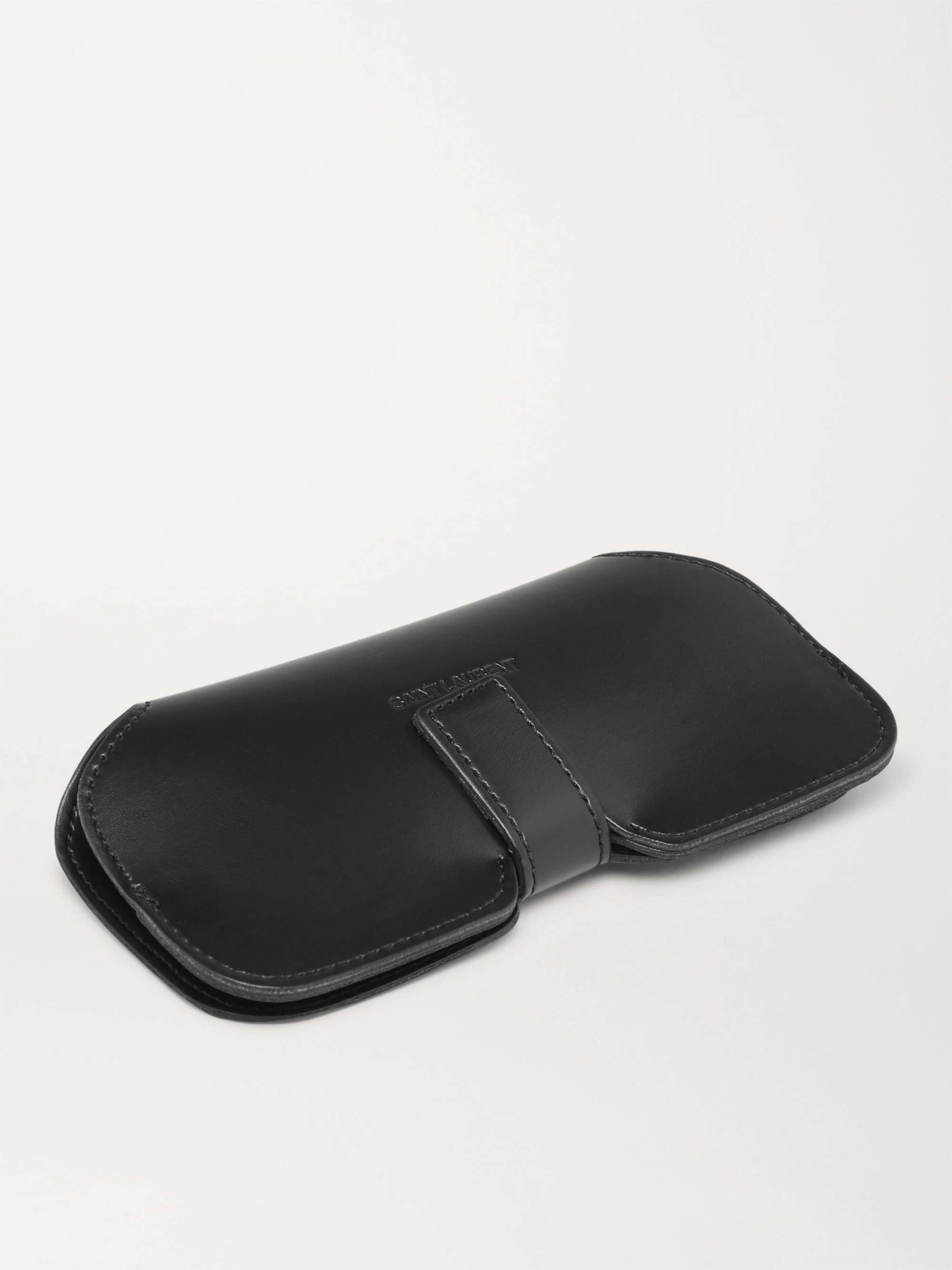 SAINT LAURENT EYEWEAR Aviator-Style Black Metal Sunglasses