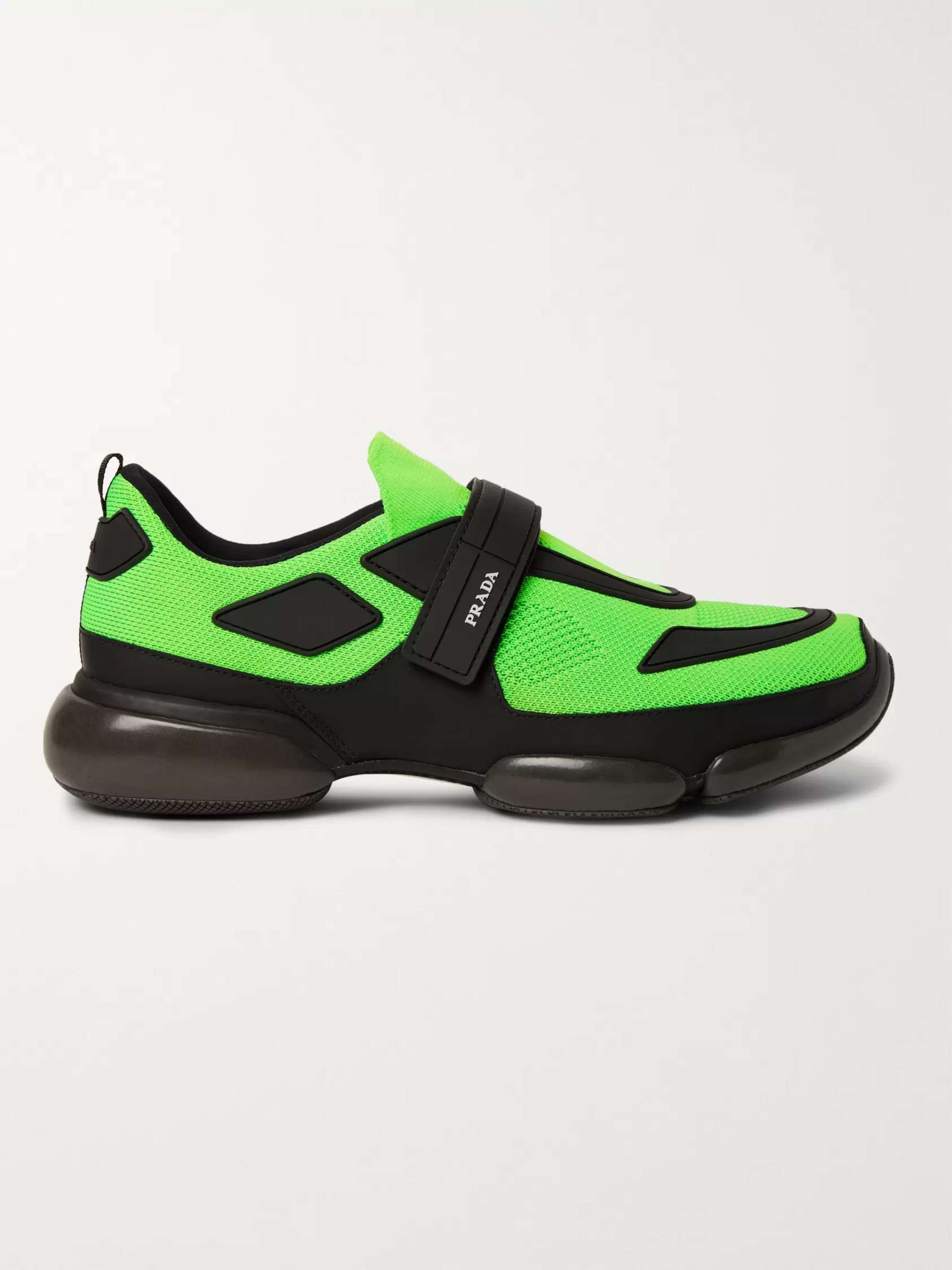 PRADA Cloudbust Mesh, Rubber and Leather Sneakers | MR PORTER