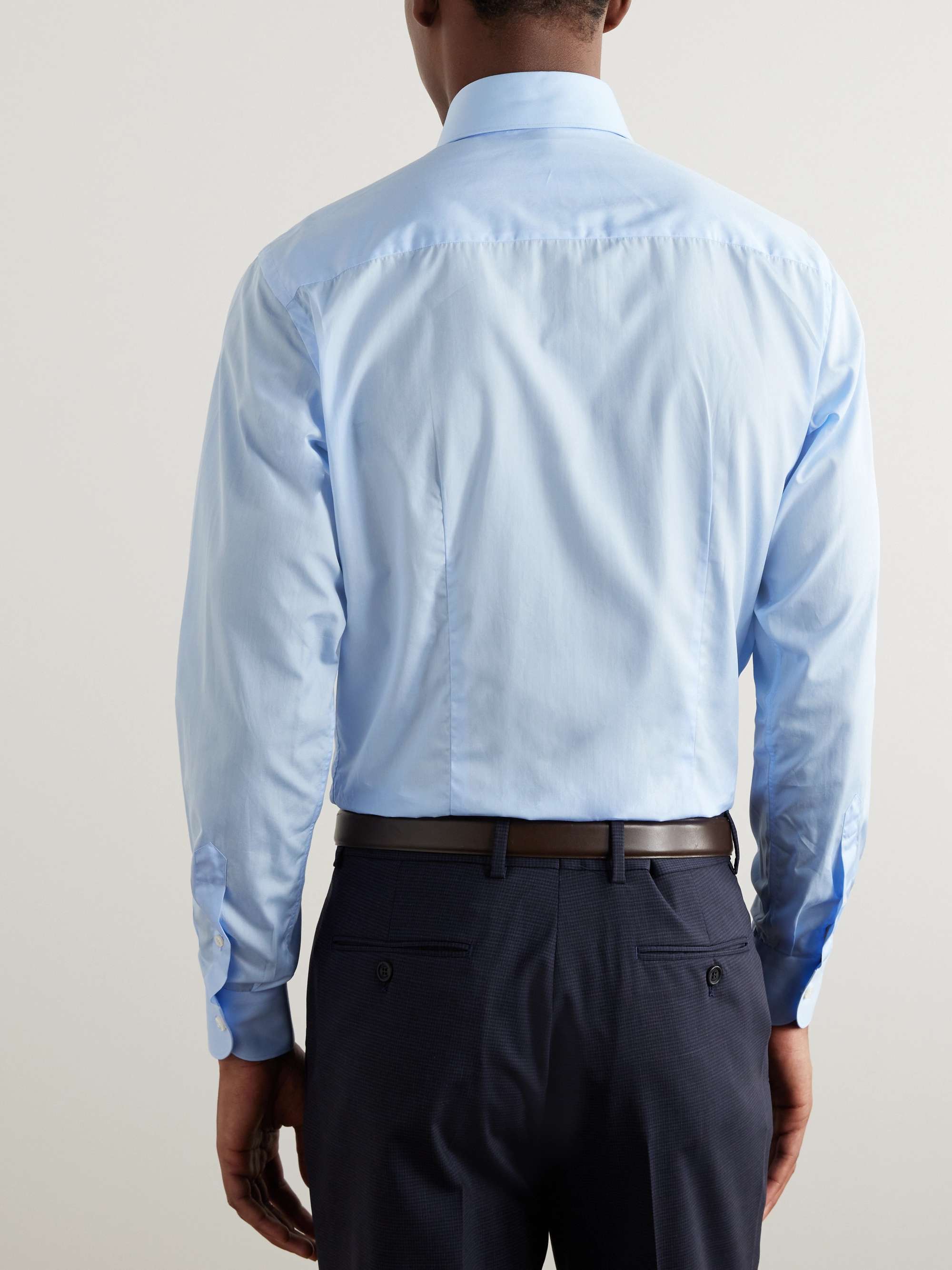 BRIONI Light-Blue Cotton-Poplin Shirt