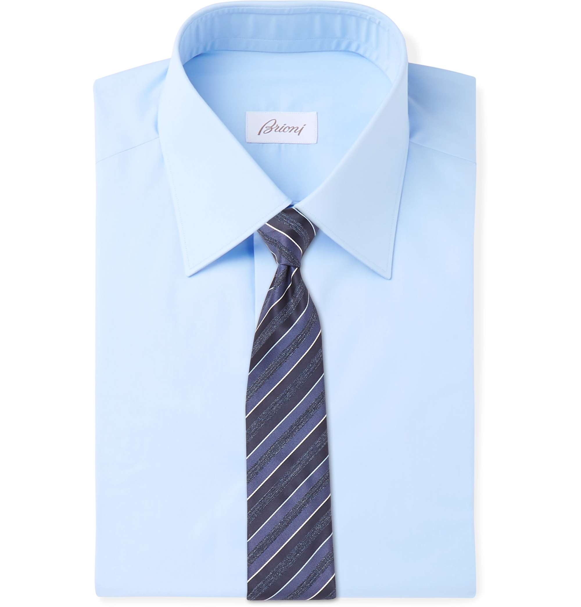 BRIONI Light-Blue Cotton-Poplin Shirt