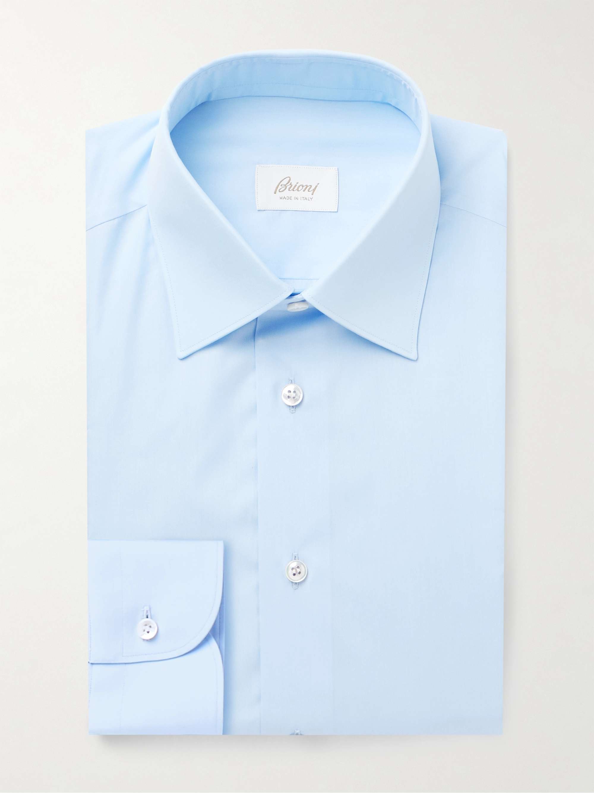 BRIONI Light Blue Cotton Poplin Shirt for Men MR PORTER