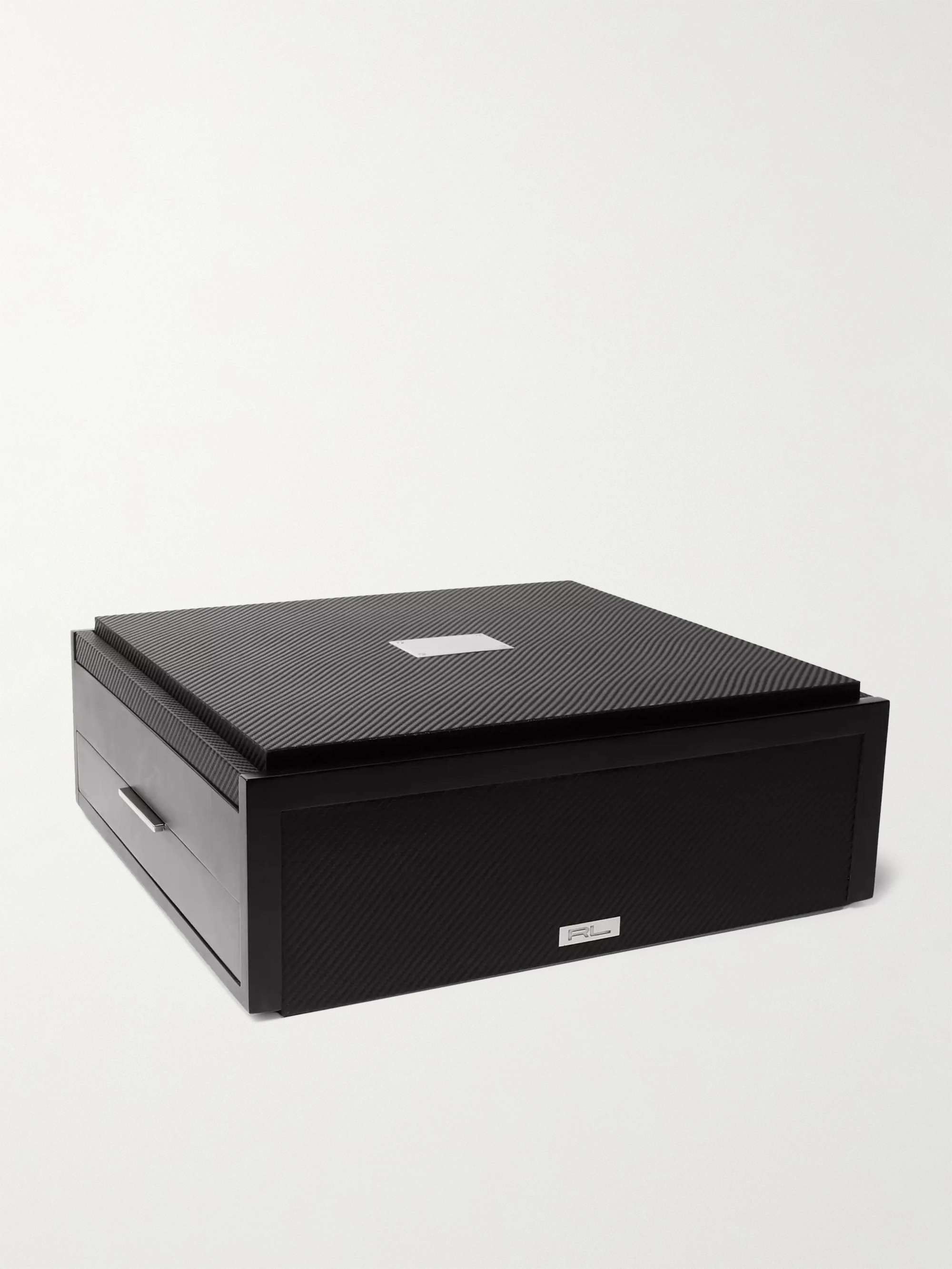 RALPH LAUREN HOME Sutton Carbon-Fibre Leather and Walnut Game Box