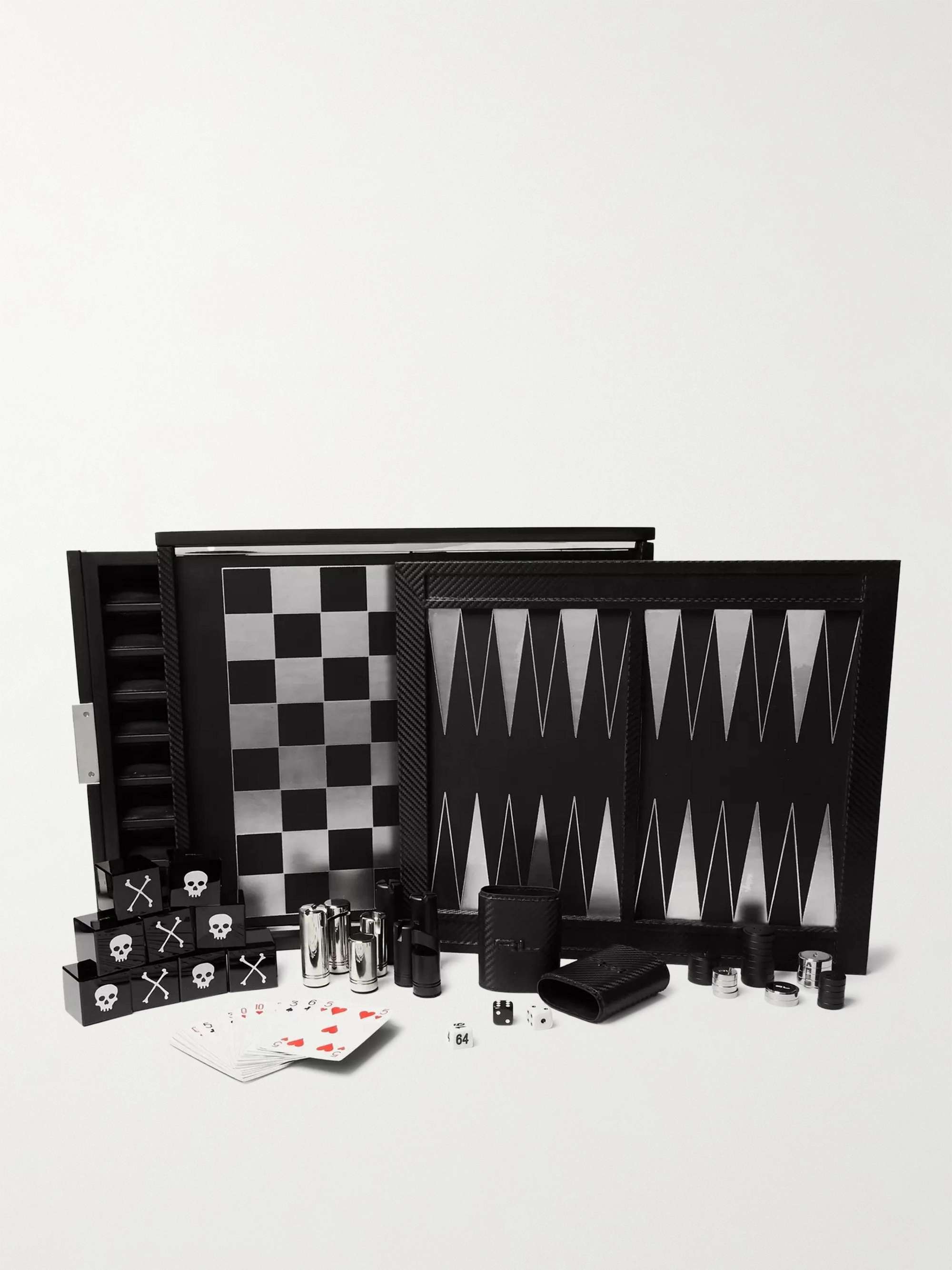 RALPH LAUREN HOME Sutton Carbon-Fibre Leather and Walnut Game Box