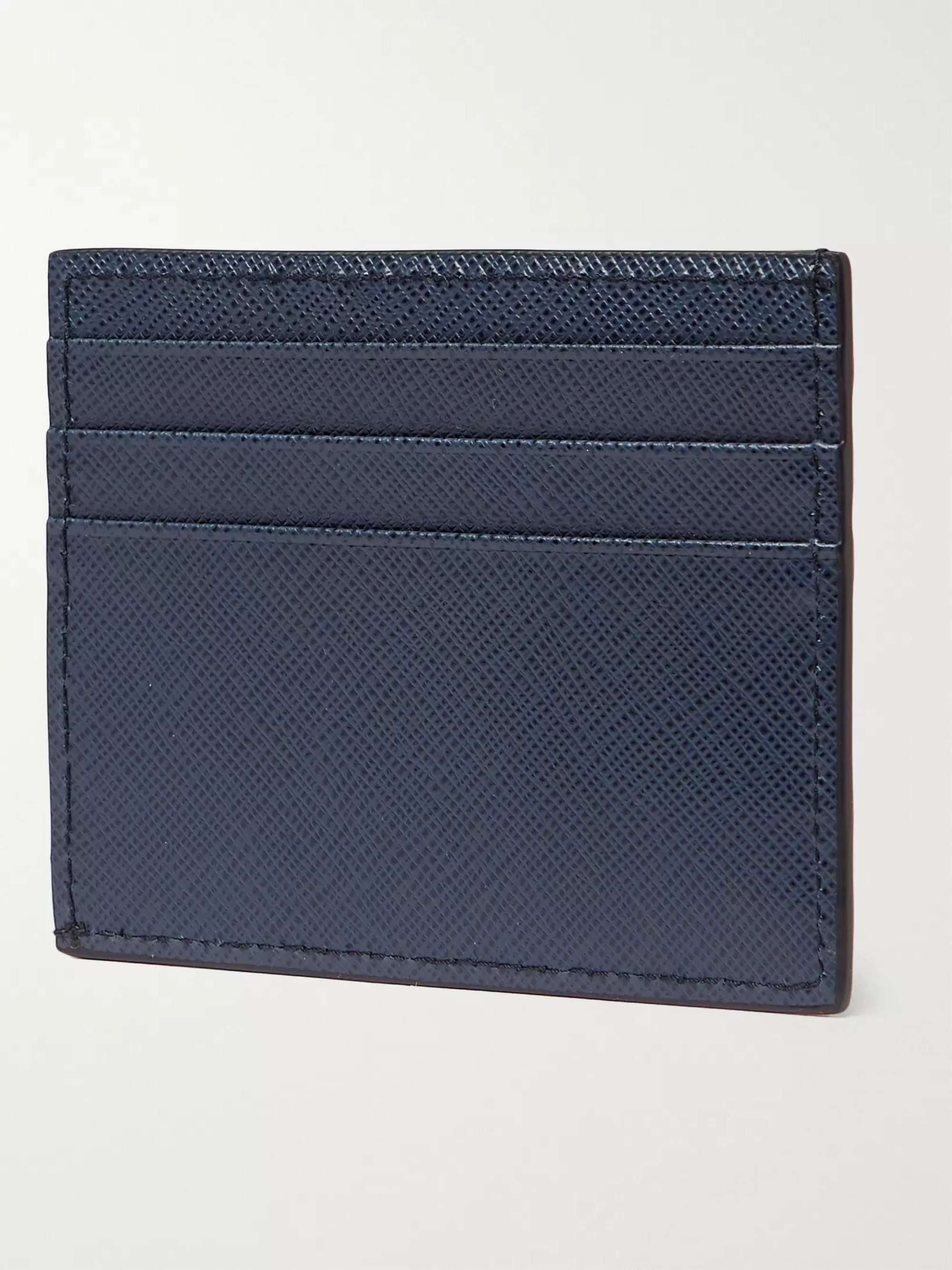 Prada - Women's Saffiano Card Holder Wallet - Blue - Leather