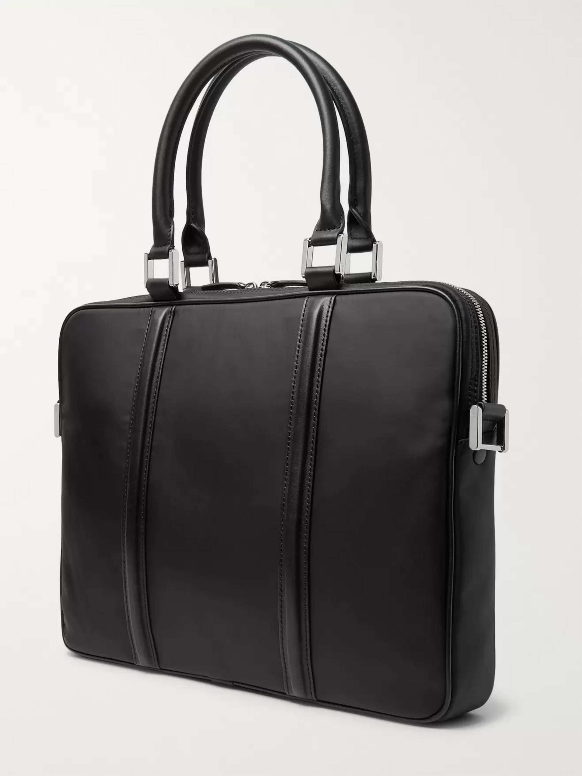 WANT LES ESSENTIELS Haneda Leather-Trimmed Nylon Briefcase