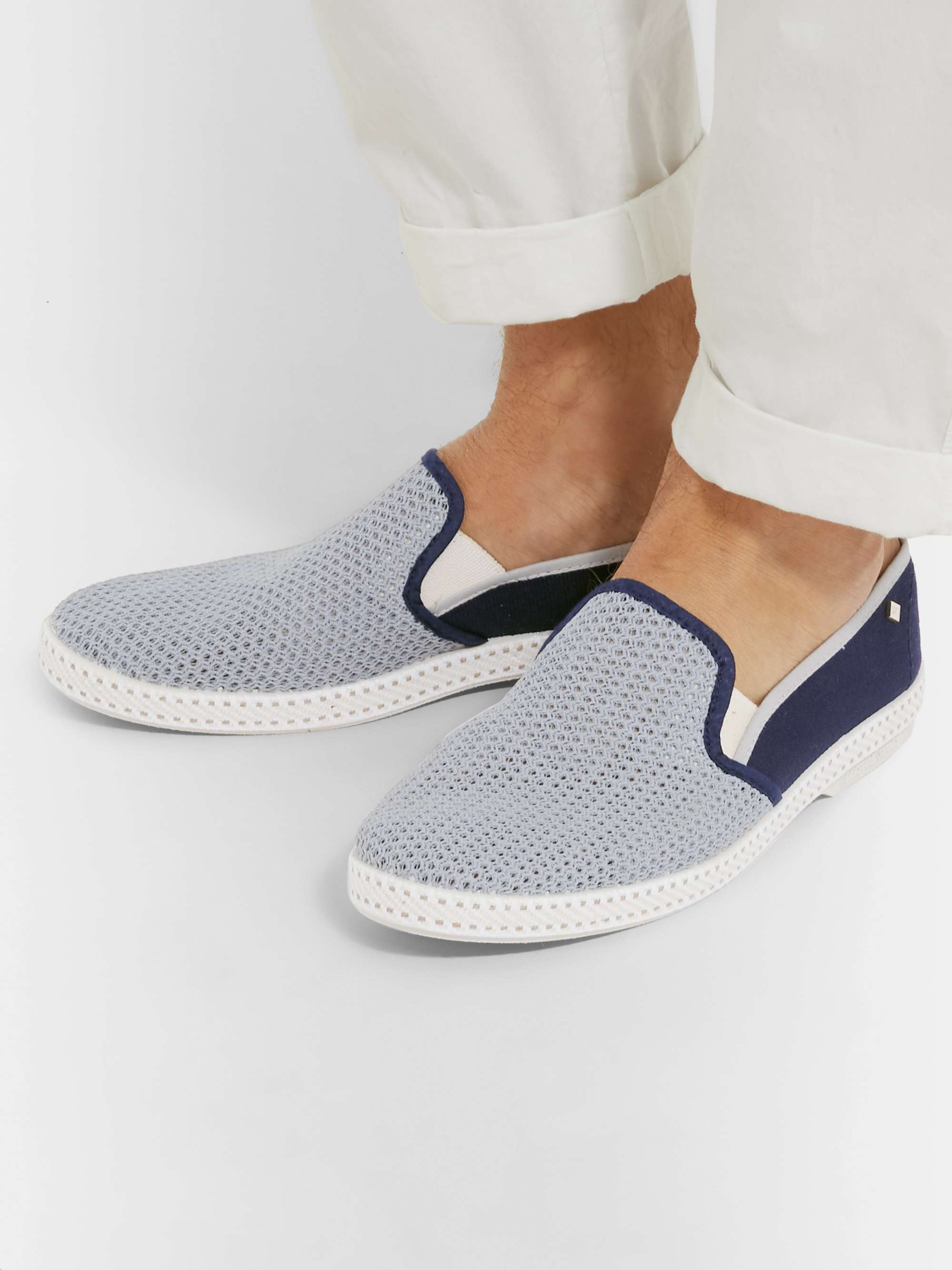 RIVIERAS Maltese Falcon Cotton-Mesh and Canvas Espadrilles