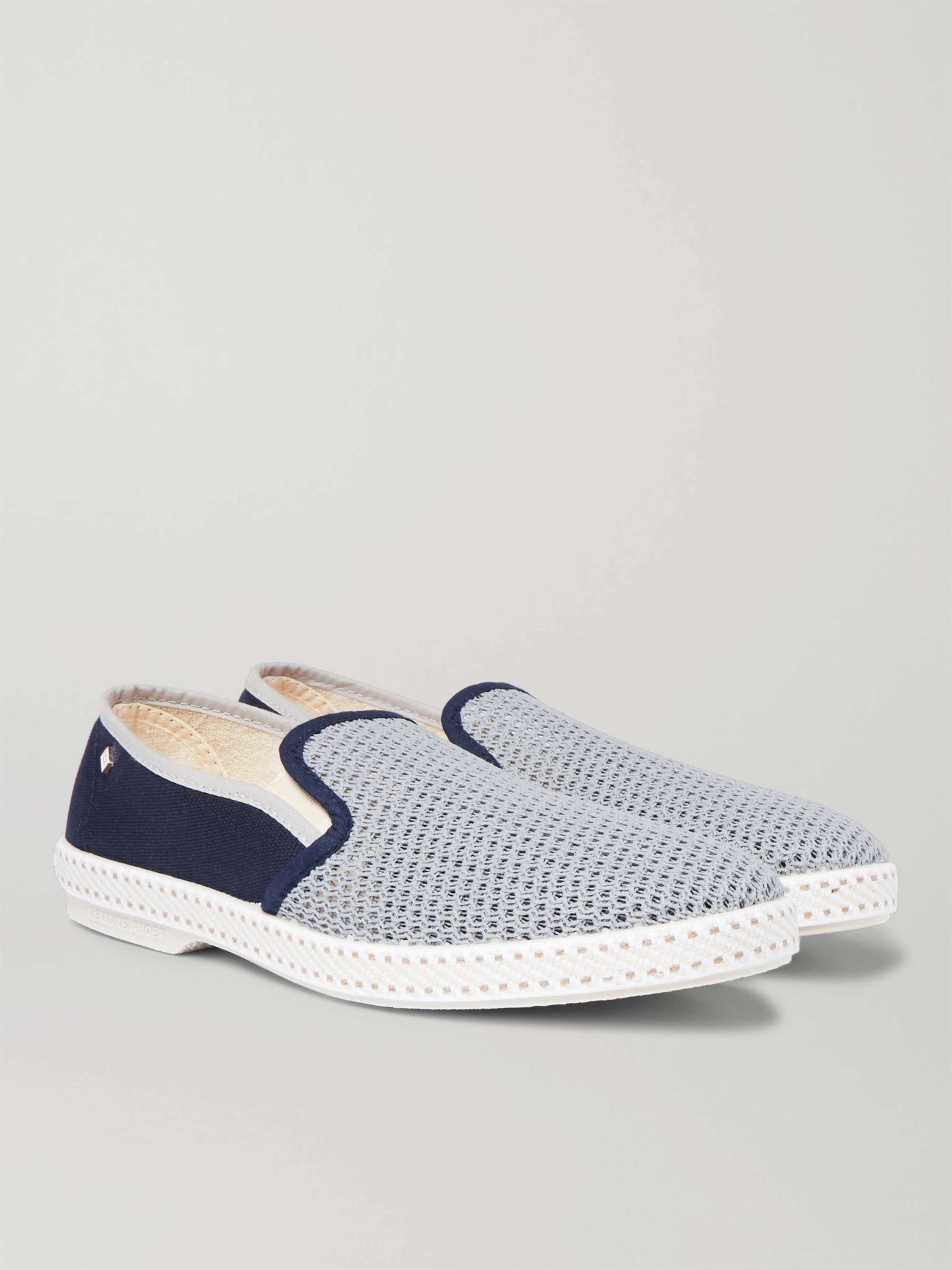RIVIERAS Maltese Falcon Cotton-Mesh and Canvas Espadrilles