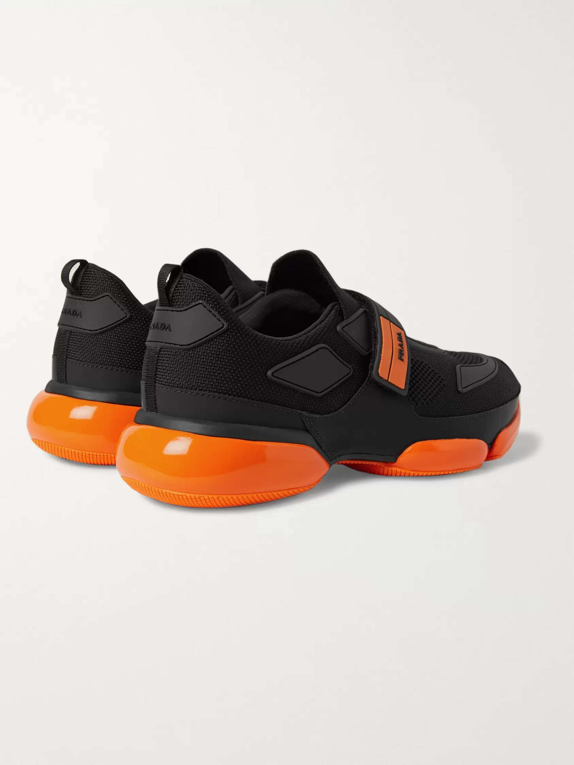 PRADA Cloudbust Mesh, Rubber and Leather Sneakers