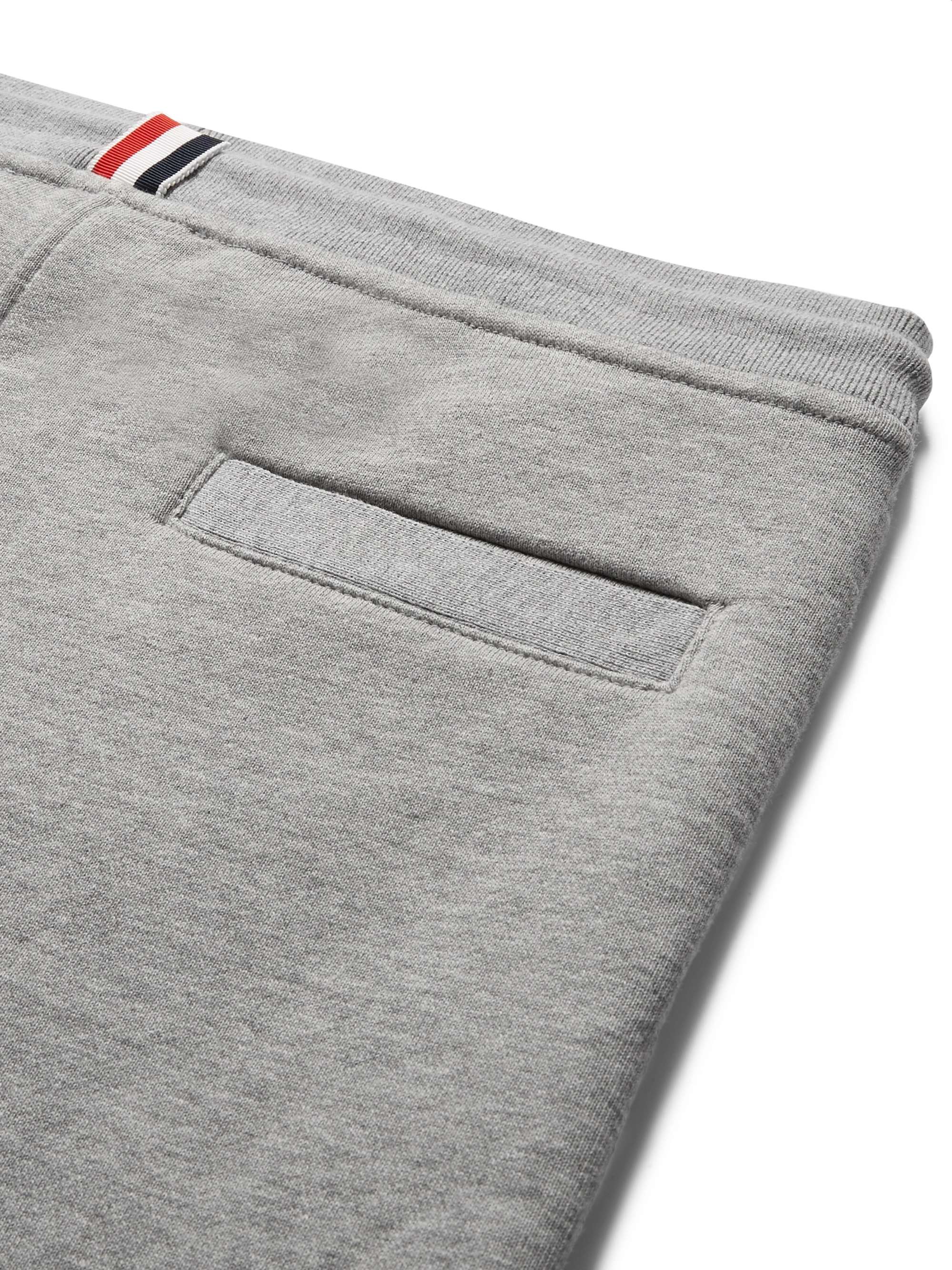 THOM BROWNE Striped Loopback Cotton-Jersey Shorts