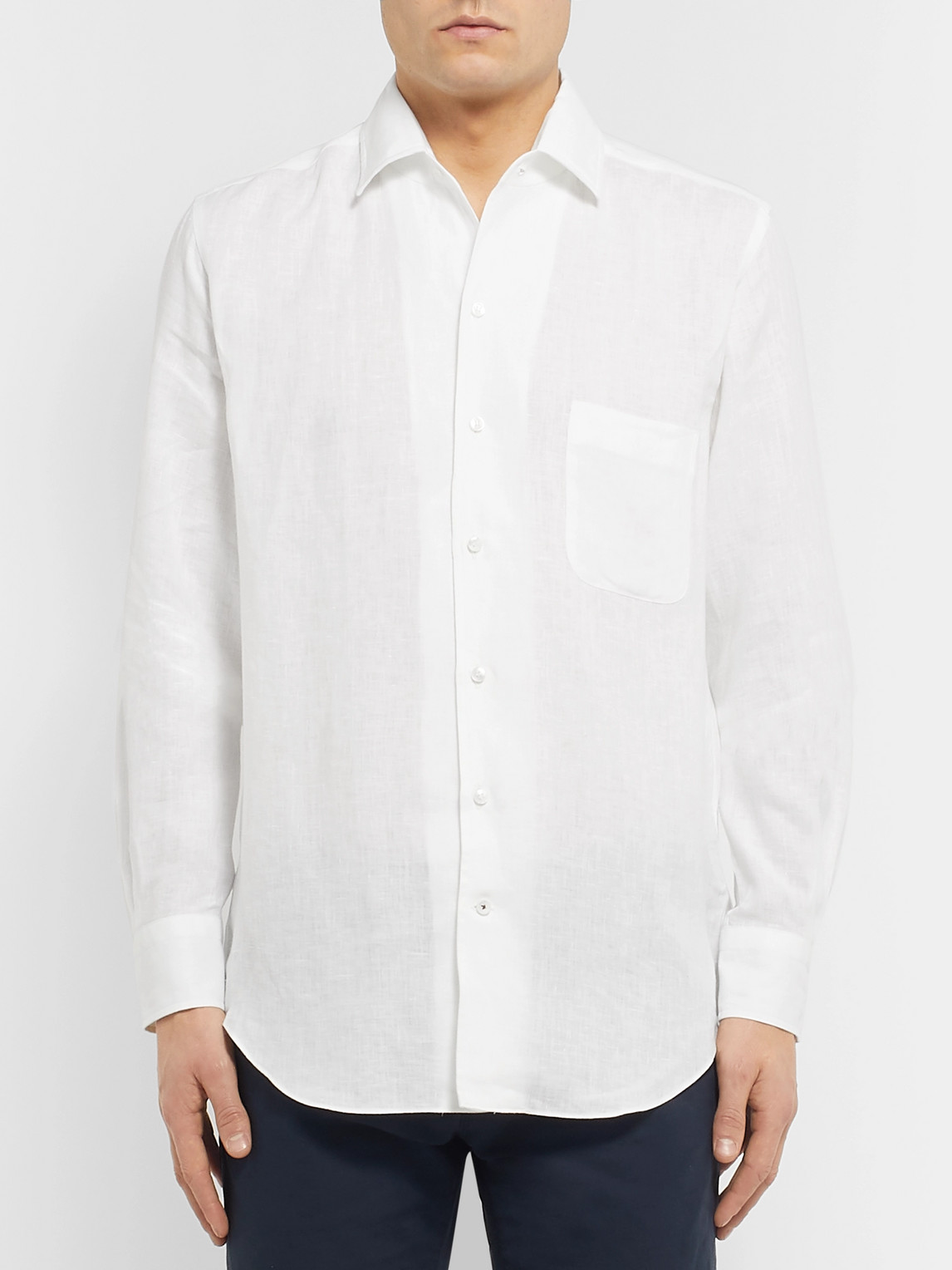 Loro Piana Arizona Linen Shirt In White